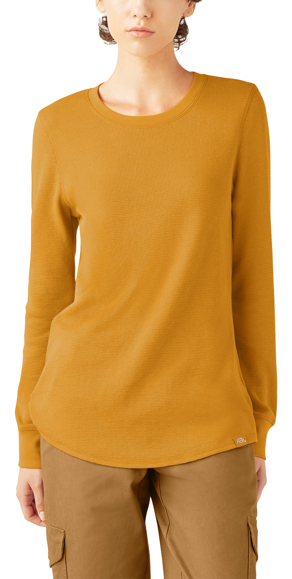 Image of Dickies Thermal Crew-Neck Long-Sleeve Shirt for Ladies - Inca Gold - XS