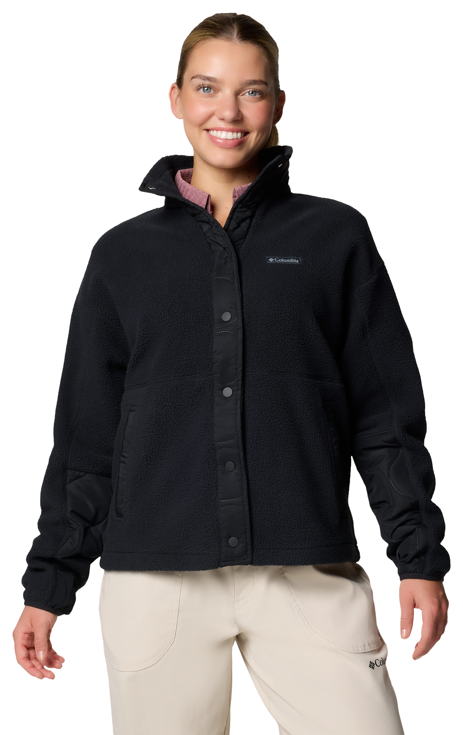 Image of Columbia Cloud Point Snap Fleece Jacket for Ladies - Black - XXL