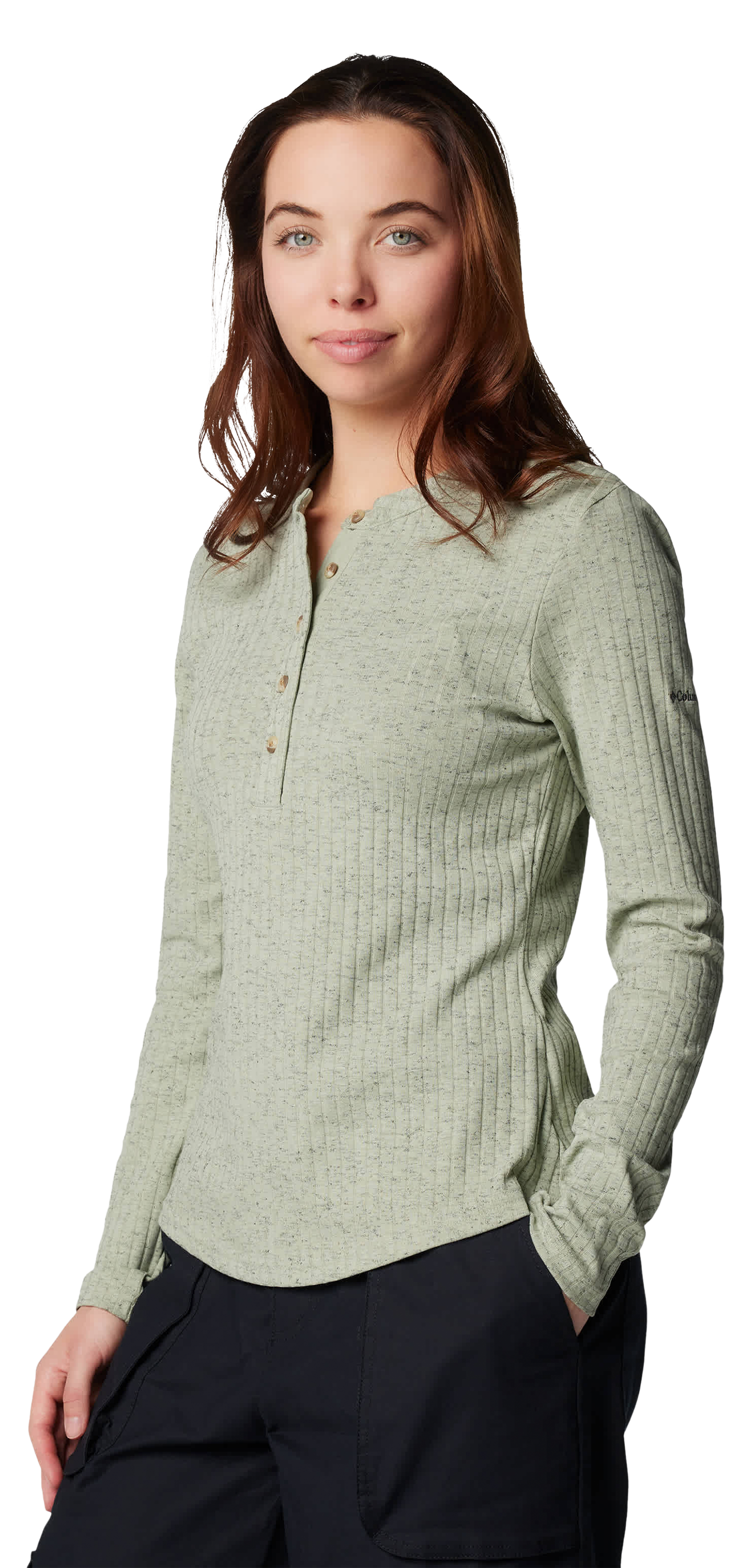 Columbia Brea Falls Long-Sleeve Henley for Ladies - Safari