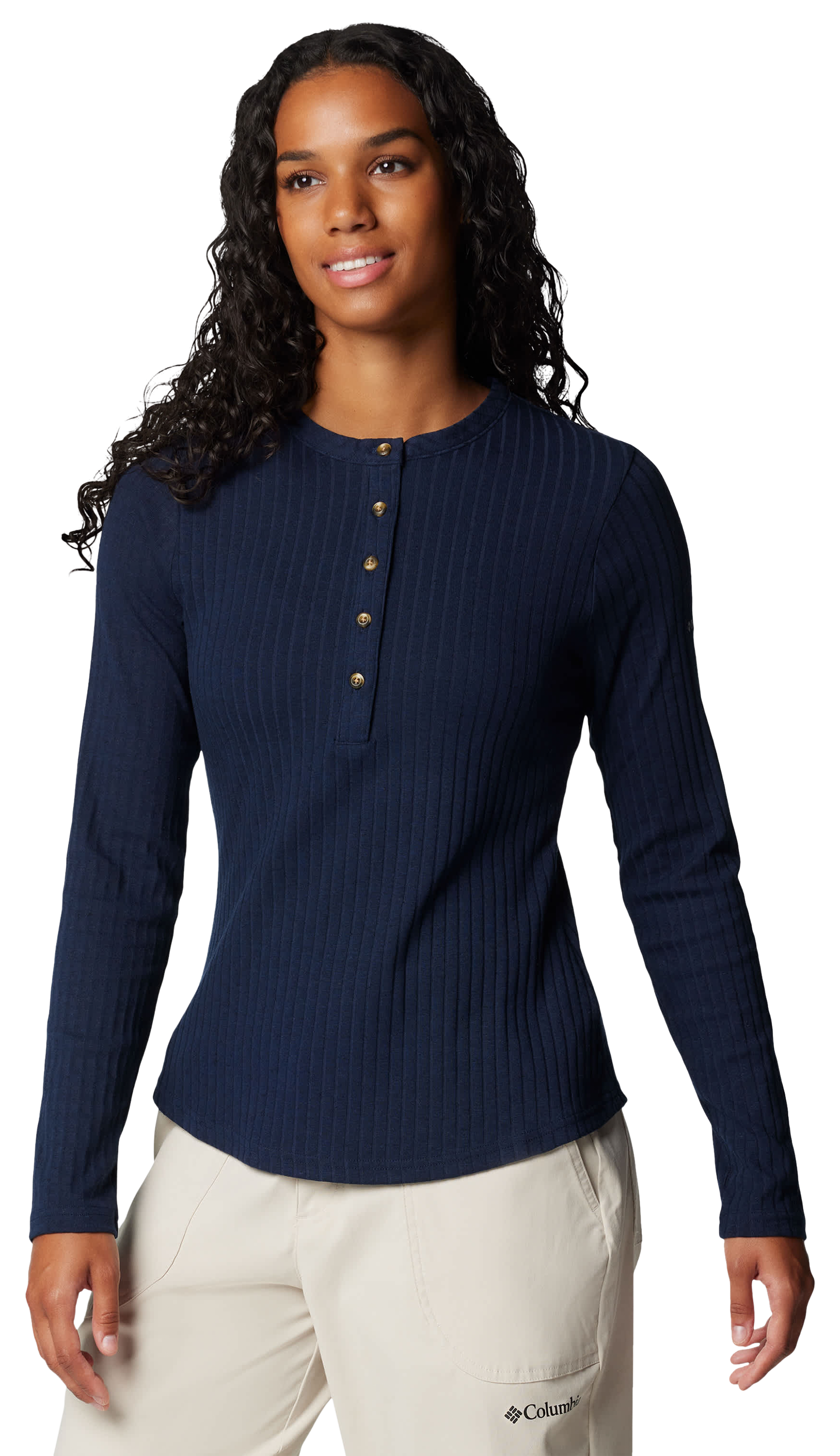 Columbia Brea Falls Long-Sleeve Henley for Ladies - Collegiate Navy