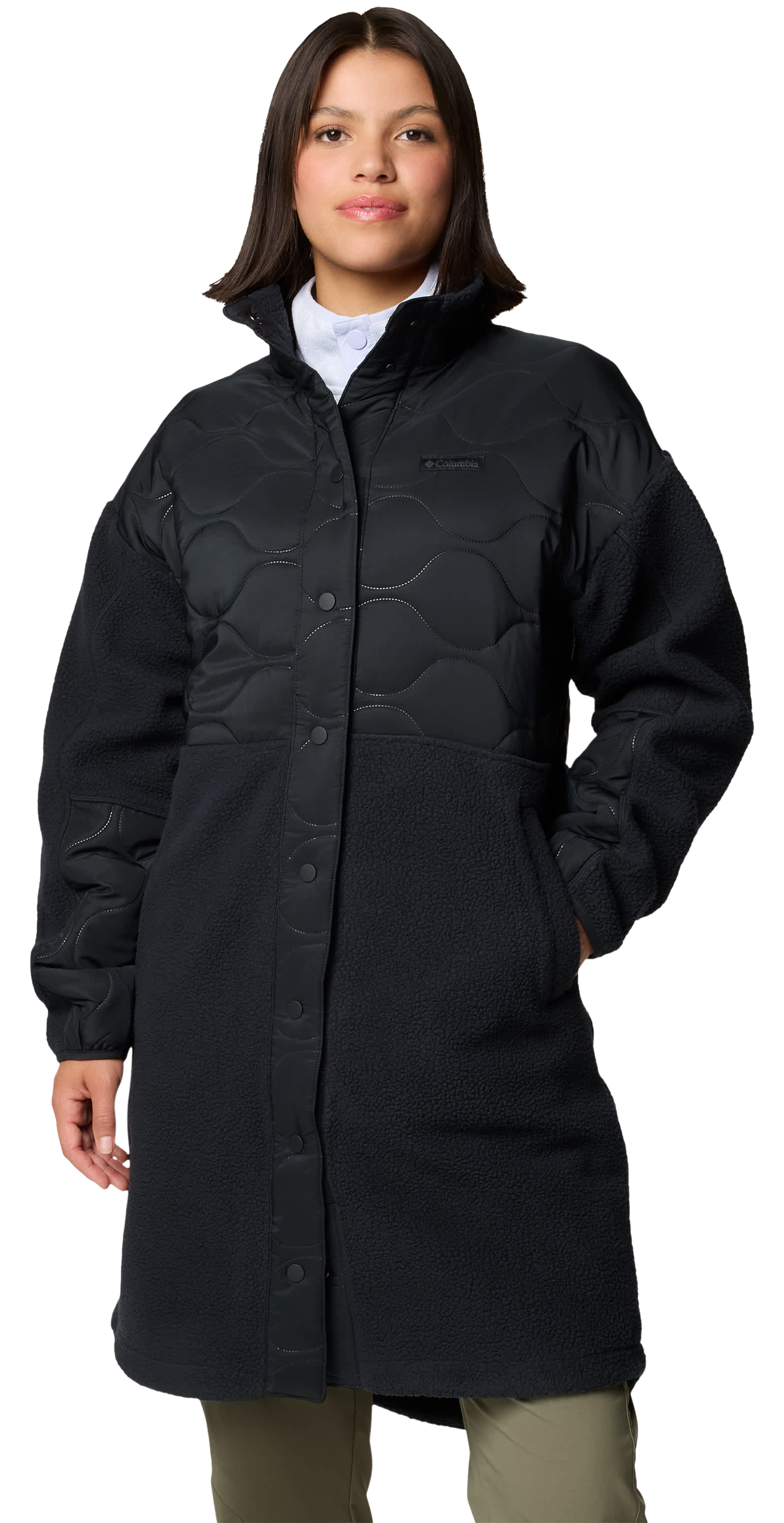 Image of Columbia Cloud Point Long Fleece Jacket for Ladies - Black - XS