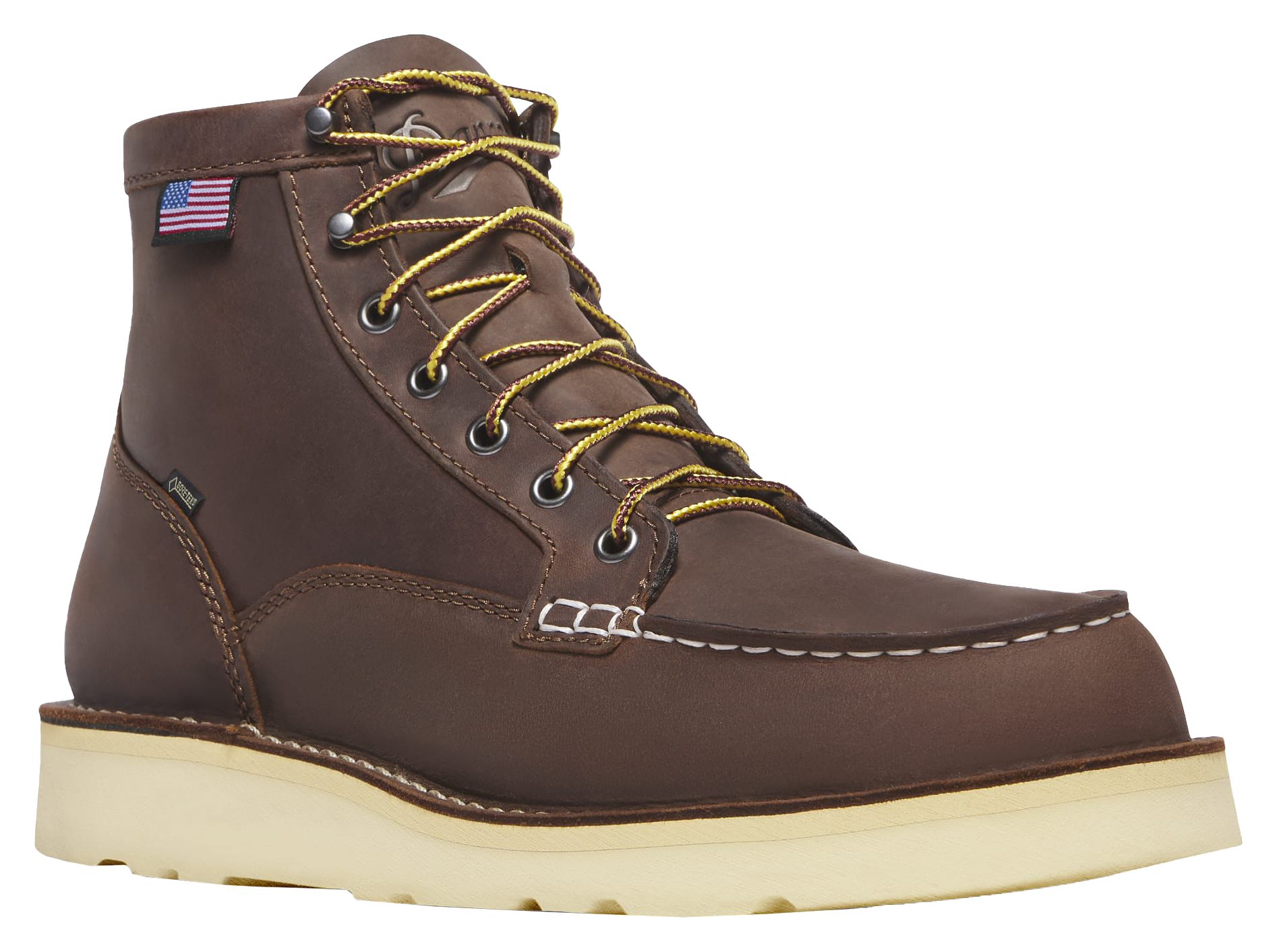 Image of Danner Bull Run GTX Waterproof Moc-Toe Wedge Work Boots for Men - Brown - 7W