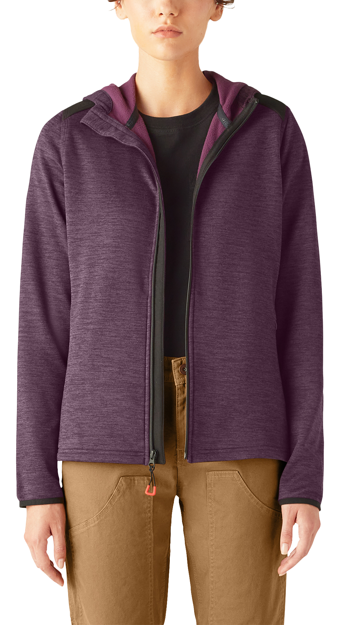 Image of Dickies Smooth Fleece Full-Zip Jacket for Ladies - Plum Perfect Heather - XS