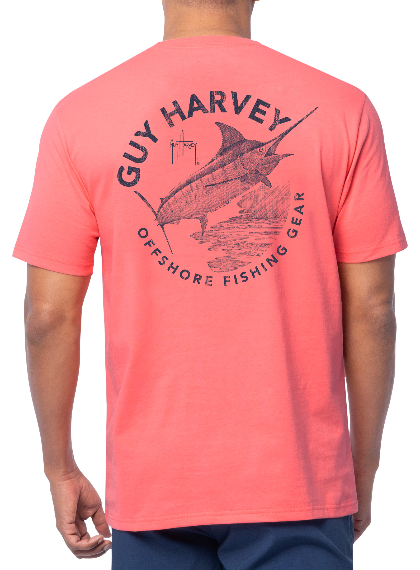 Image of Guy Harvey Core Stencil Pocket Short-Sleeve T-Shirt for Men - Dubarry - M