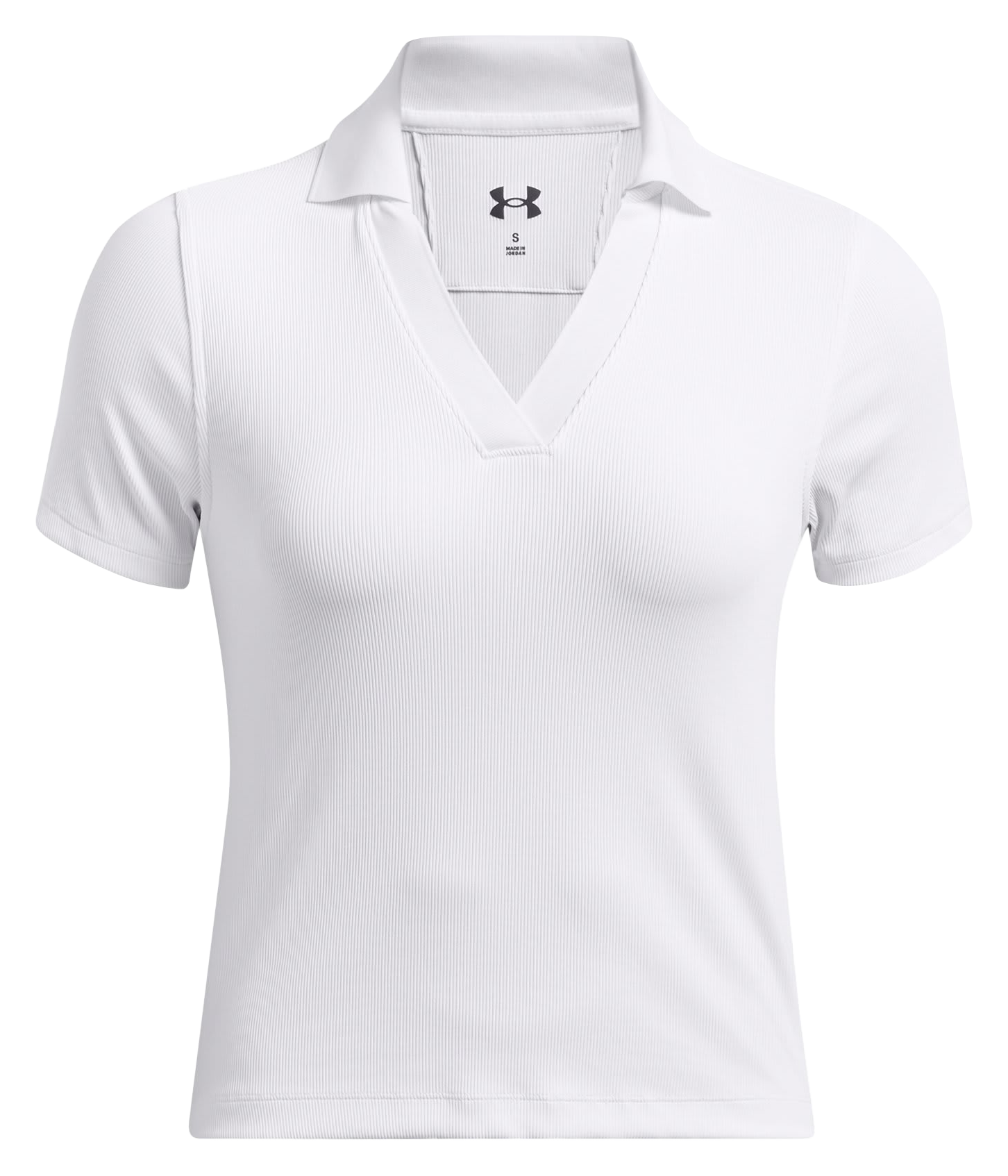 Under Armour Premier Rib Short-Sleeve Polo for Ladies - White/White Quartz