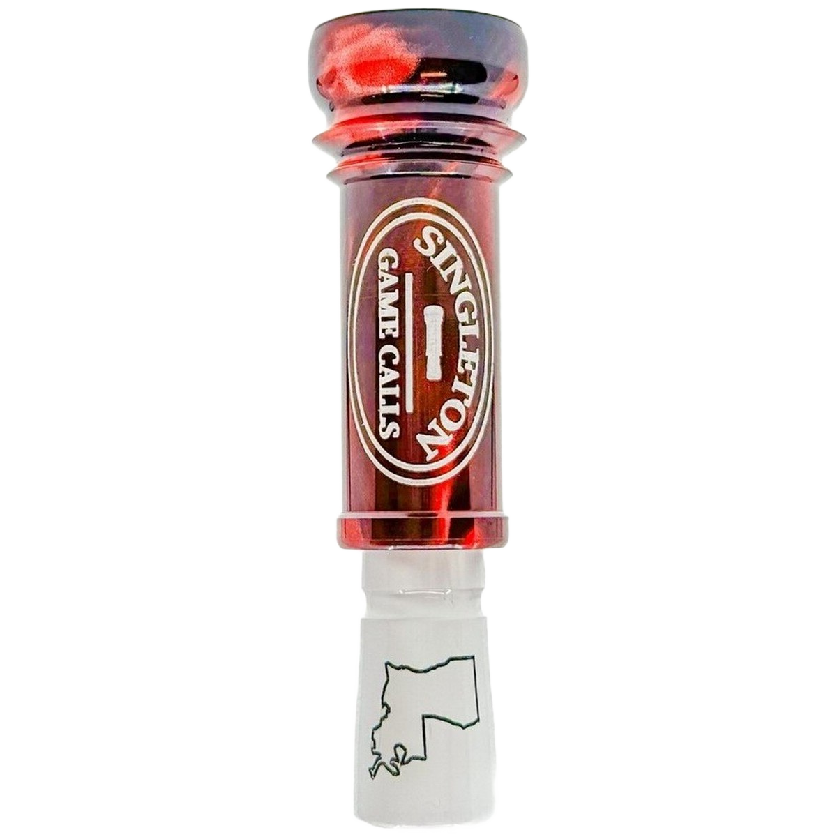 Image of Singleton Game Calls La Cutdown Acrylic Single Reed Duck Call - Black Cherry/White Pearl