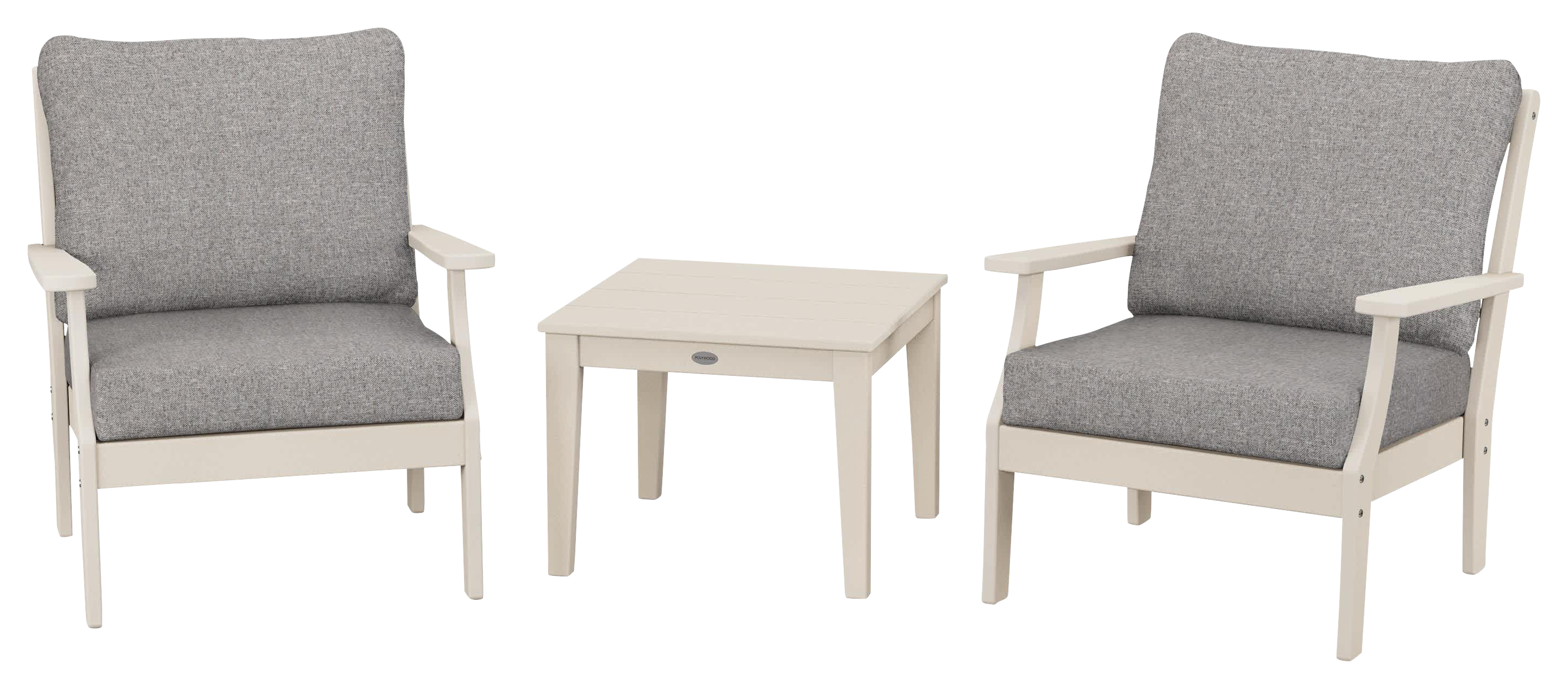 Image of POLYWOOD Braxton 3-Piece Deep-Seating Set - Sand/Grey Mist