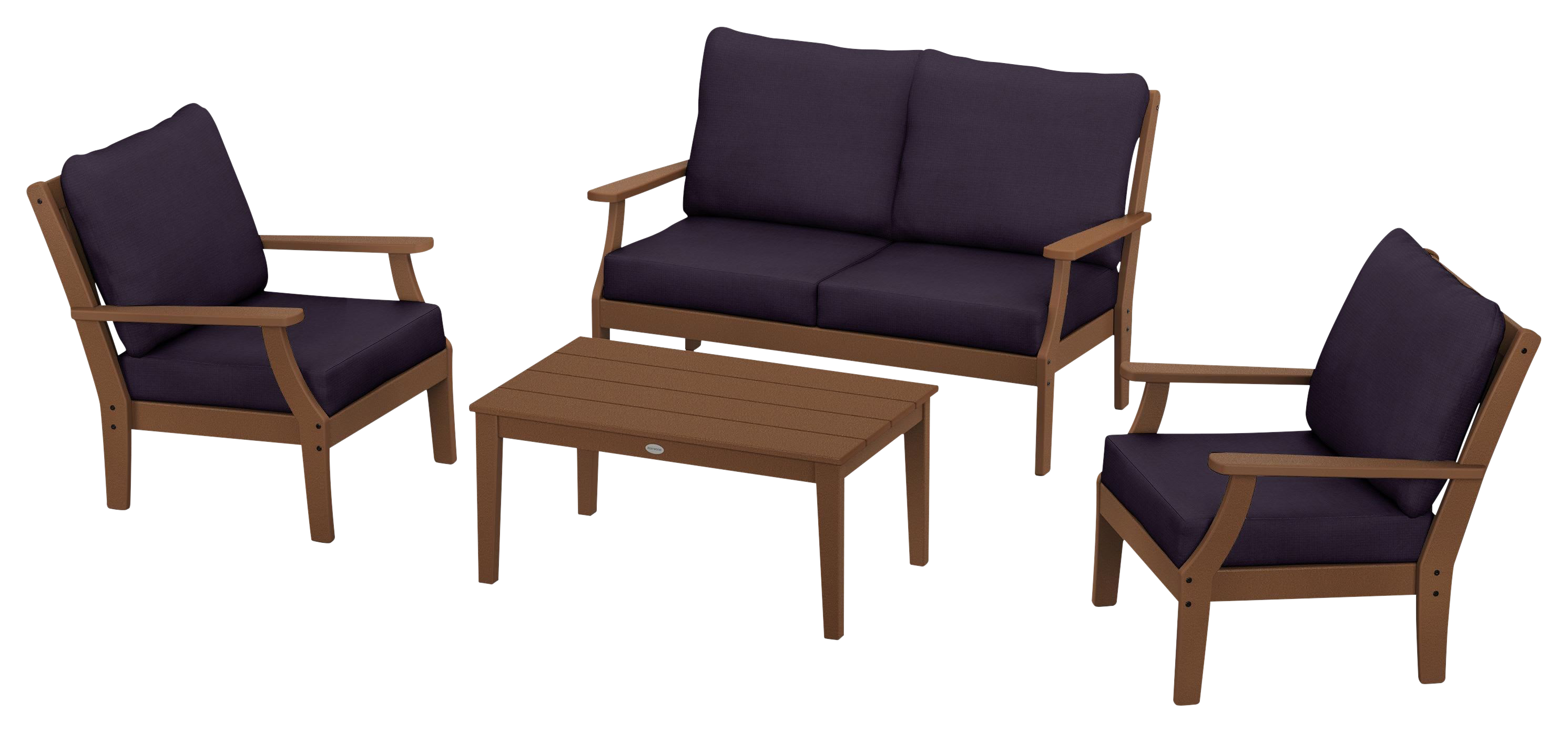 Image of POLYWOOD Braxton 4-Piece Deep-Seating Chair Set