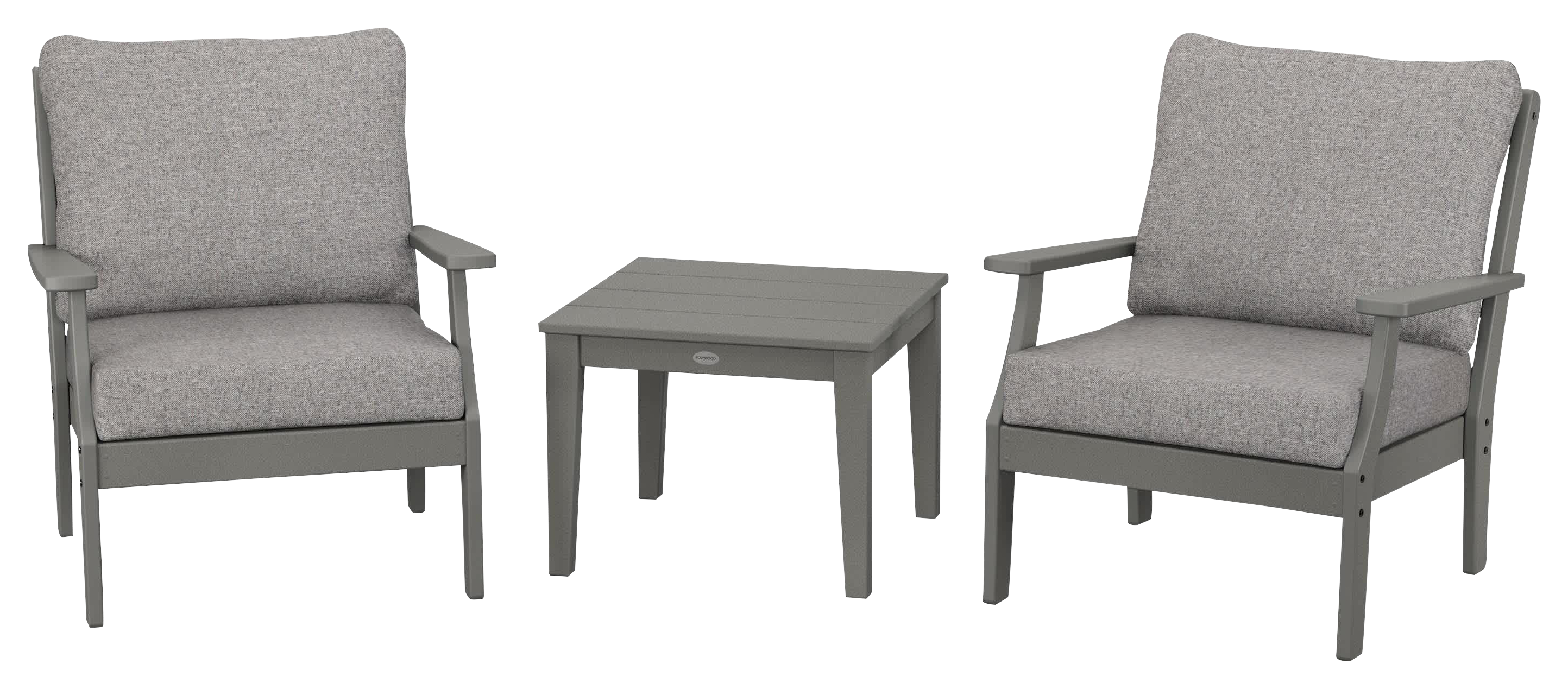 Image of POLYWOOD Braxton 3-Piece Deep-Seating Set - Slate/Grey Mist