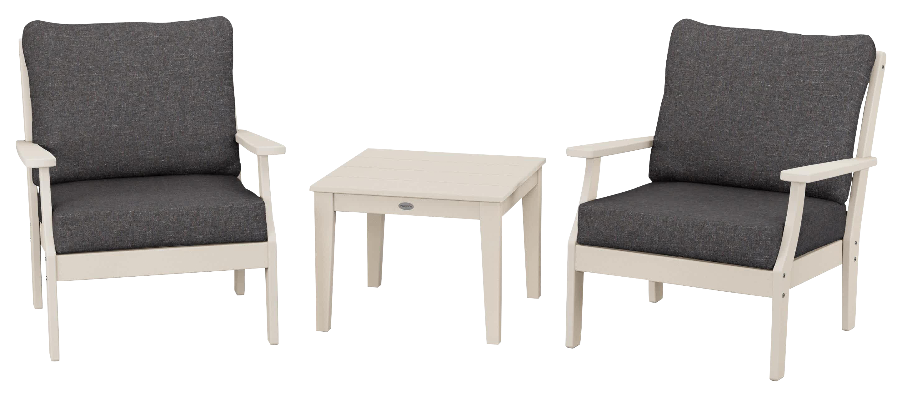 Image of POLYWOOD Braxton 3-Piece Deep-Seating Set - SandAsh Charcoal