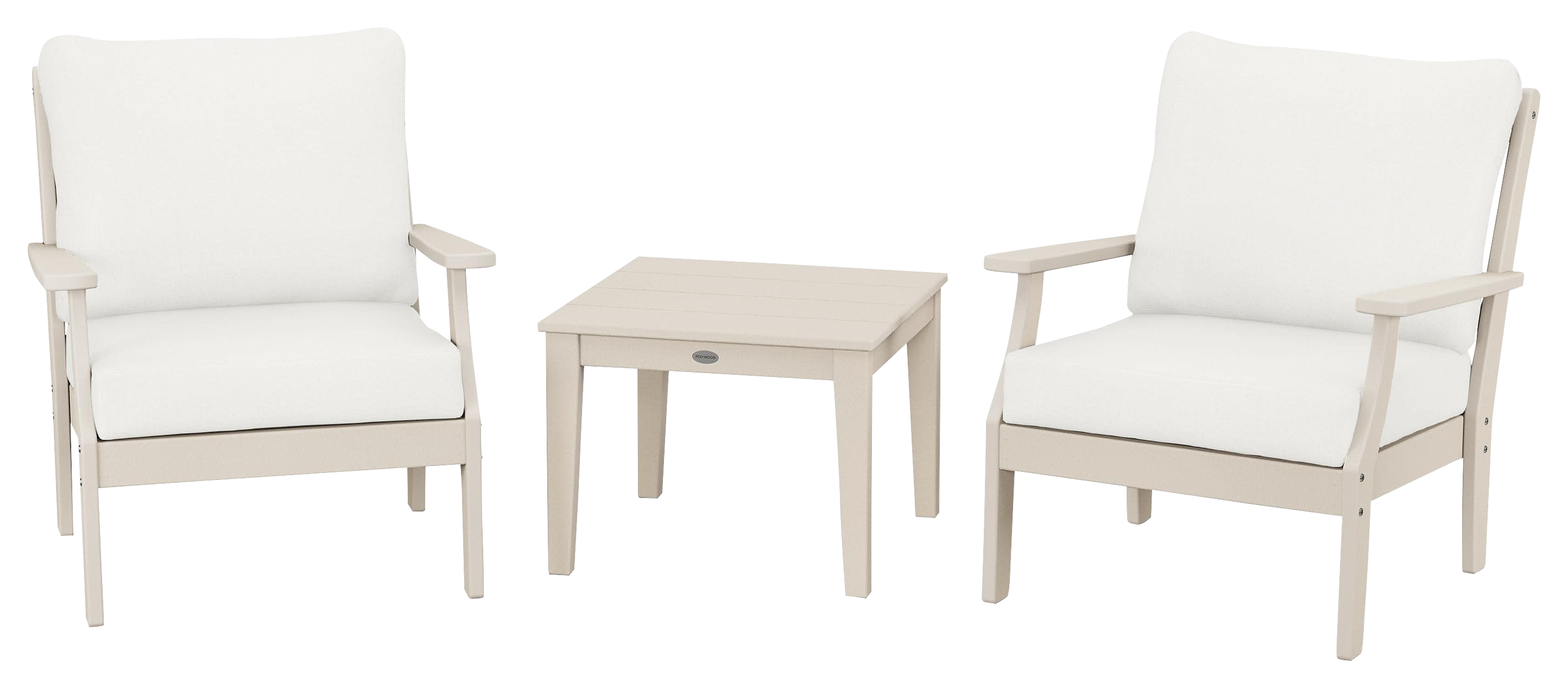 Image of POLYWOOD Braxton 3-Piece Deep-Seating Set - Sand/Natural Linen