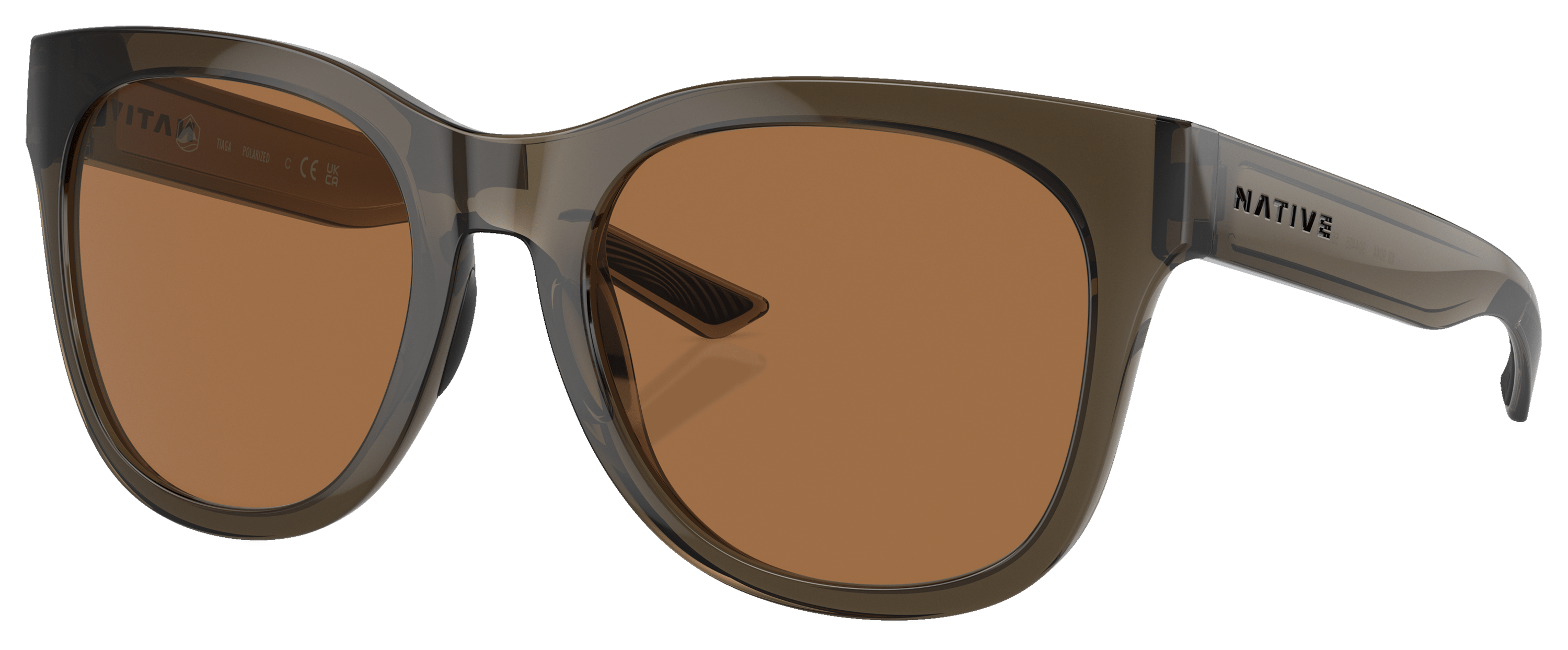 Image of Native Eyewear Tiaga XD9044 Polarized Sunglasses for Ladies - Smokey Quartz/Brown - X-Large