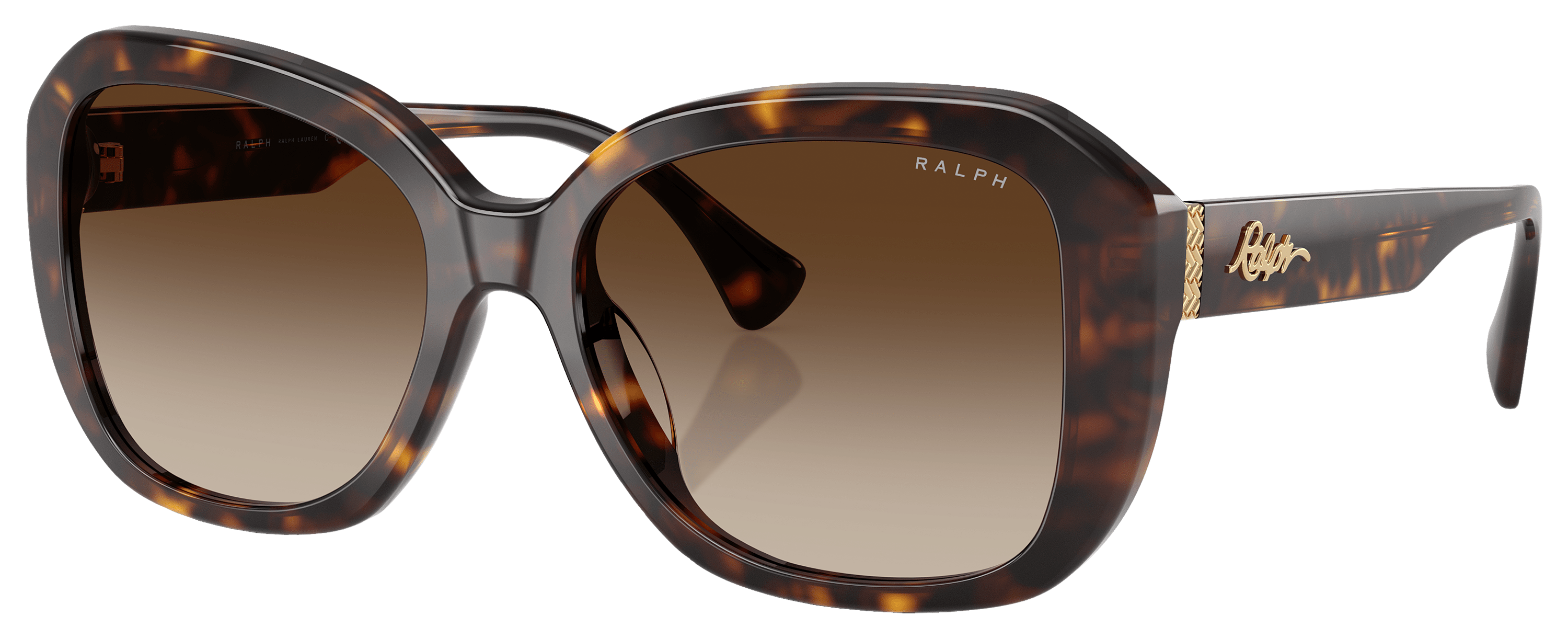 Image of Ralph RA5321U Sunglasses for Ladies - Shiny Brown Havana/Brown Gradient - Large