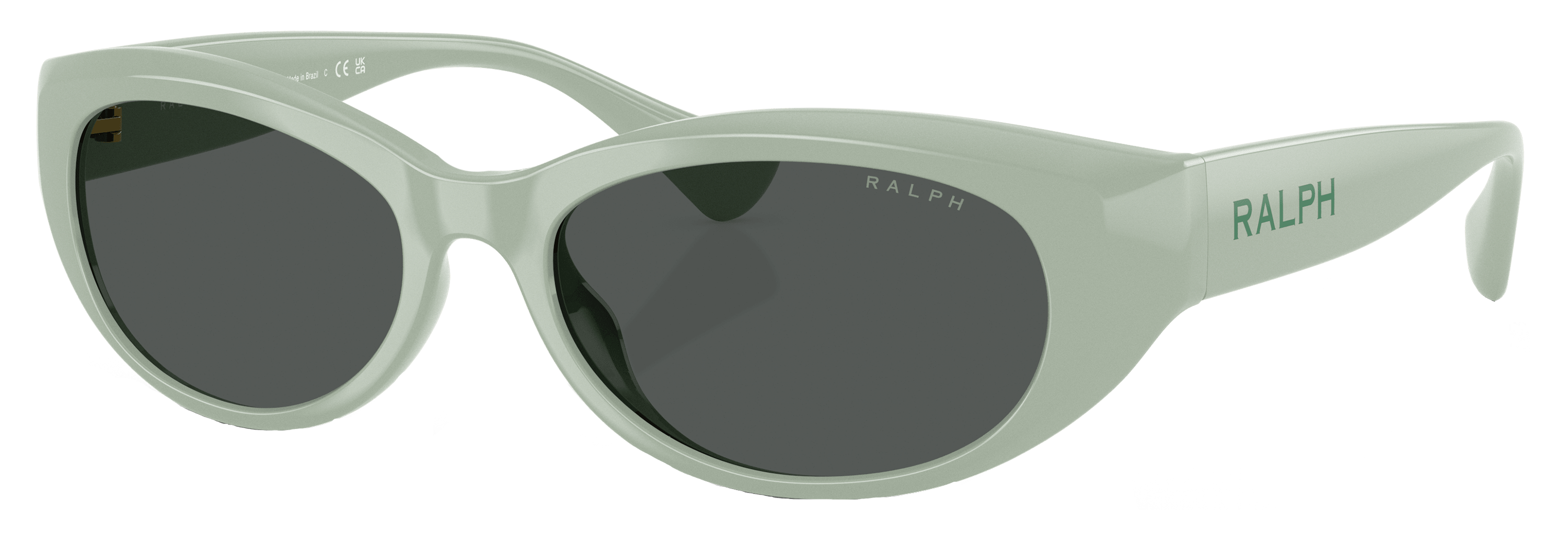 Image of Ralph RA5327U Sunglasses for Ladies - Shiny Solid Sage/Dark Gray - Large