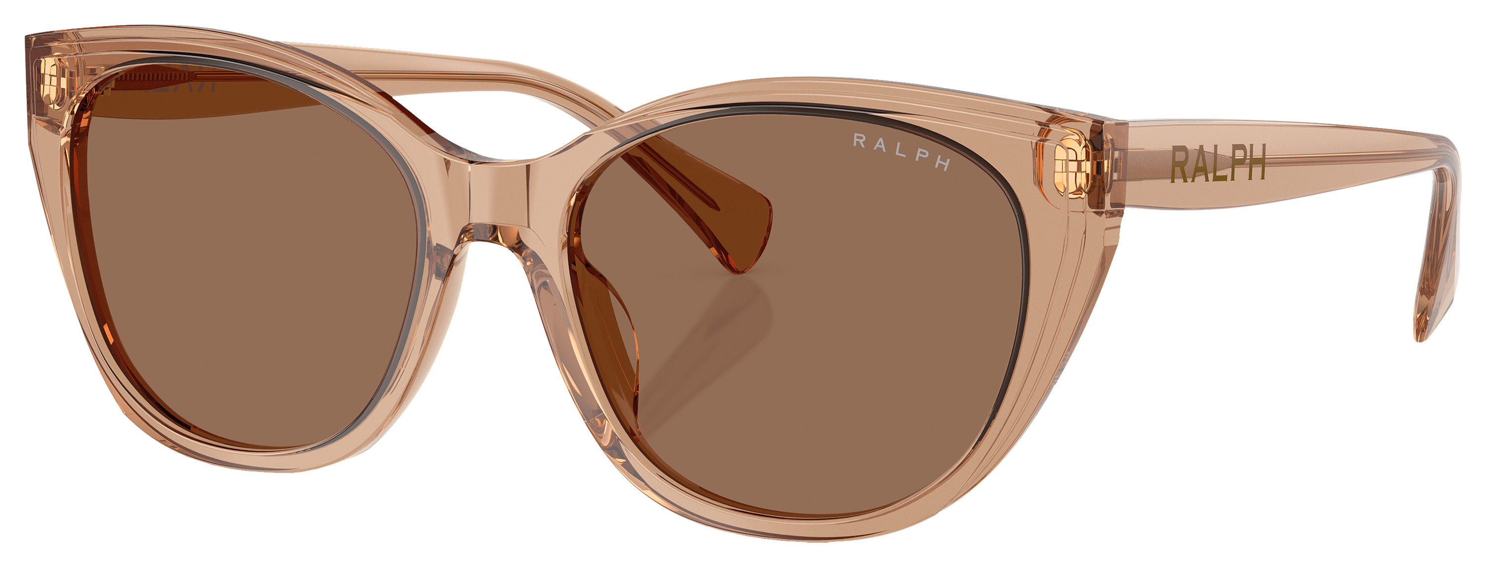 Image of Ralph RA5324U Sunglasses for Ladies - Shiny Transparent Brown/Brown - Large