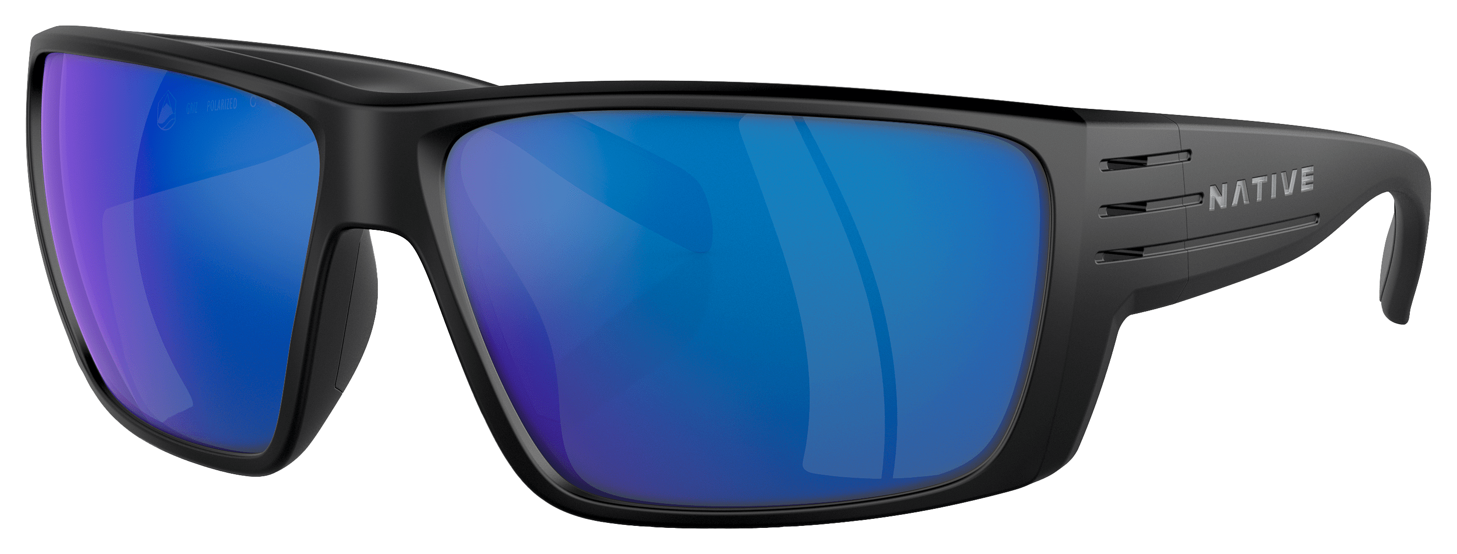 Image of Native Eyewear Griz XD9014 Polarized Sunglasses - Matte Black/Blue Reflex Mirror - Large