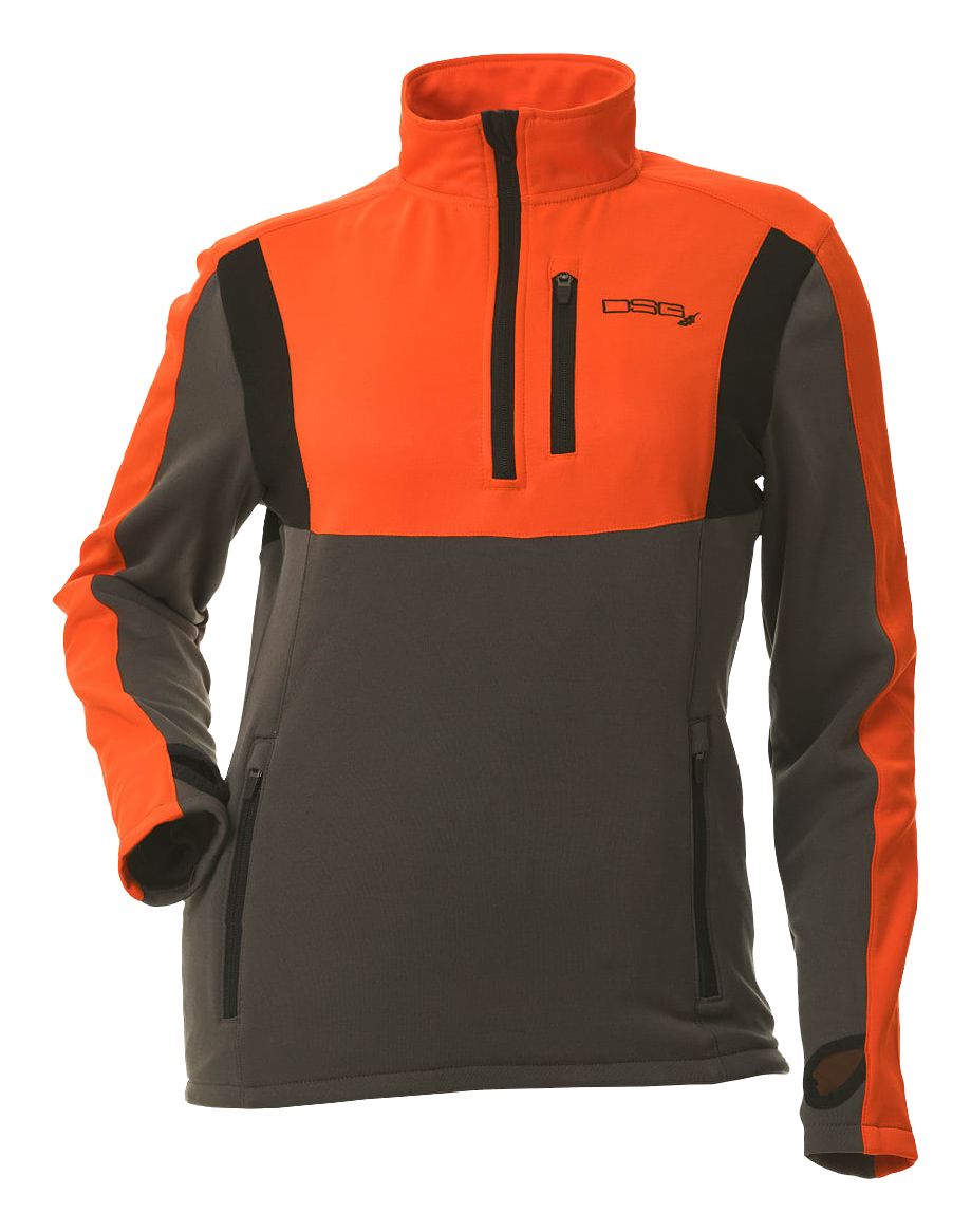 Image of DSG Outerwear Upland Performance Fleece Pullover for Ladies - Blaze Orange/Stone Grey - XXS