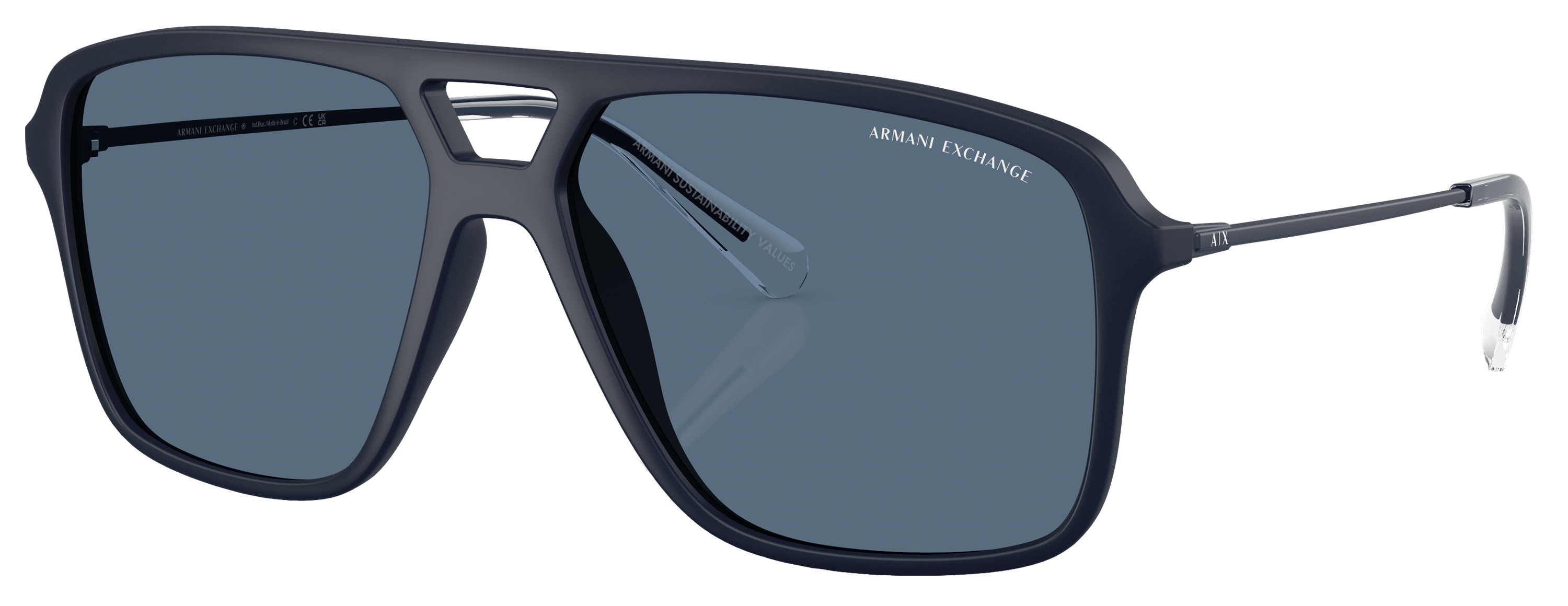 Image of Armani Exchange AX4150SU Sunglasses - Matte Blue/Dark Blue - X-Large