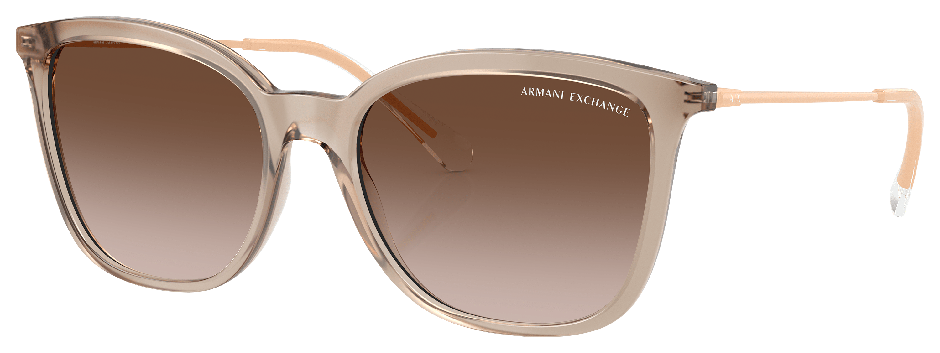 Image of Armani Exchange AX4151S Sunglasses for Ladies - Opalescent Light Beige/Brown Gradient