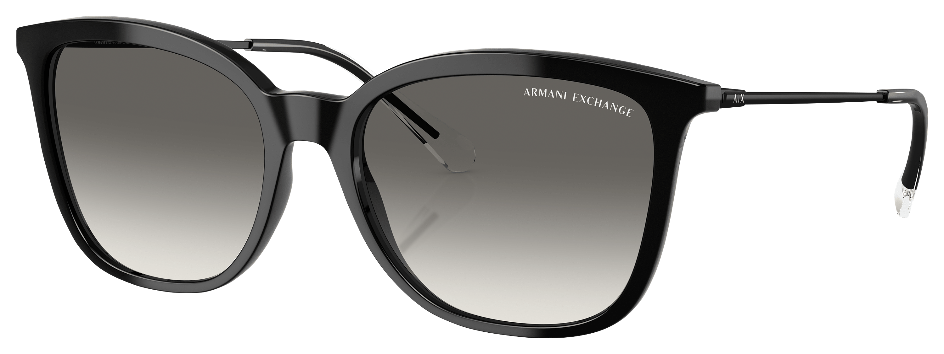 Image of Armani Exchange AX4151S Sunglasses for Ladies - Shiny Black/Gray Gradient