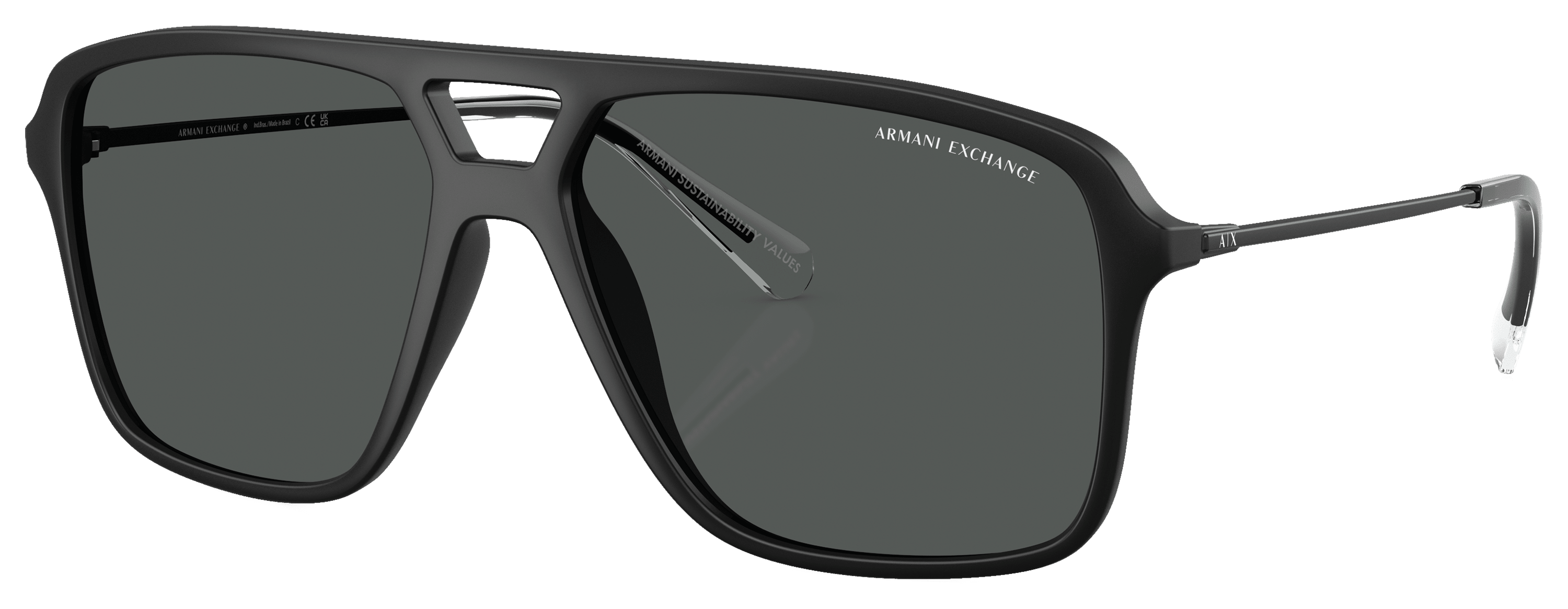 Image of Armani Exchange AX4150SU Sunglasses - Matte Black/Dark Gray- X-Large