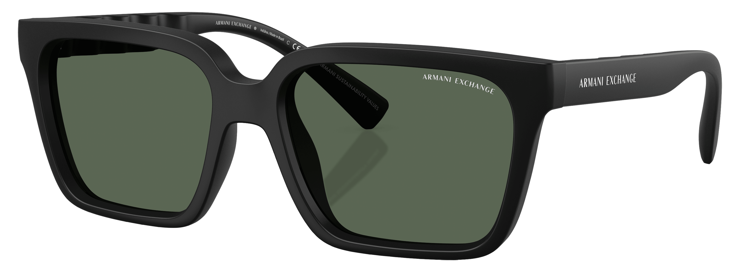 Image of Armani Exchange AX4147S Sunglasses - Matte Black/Dark Green - Medium