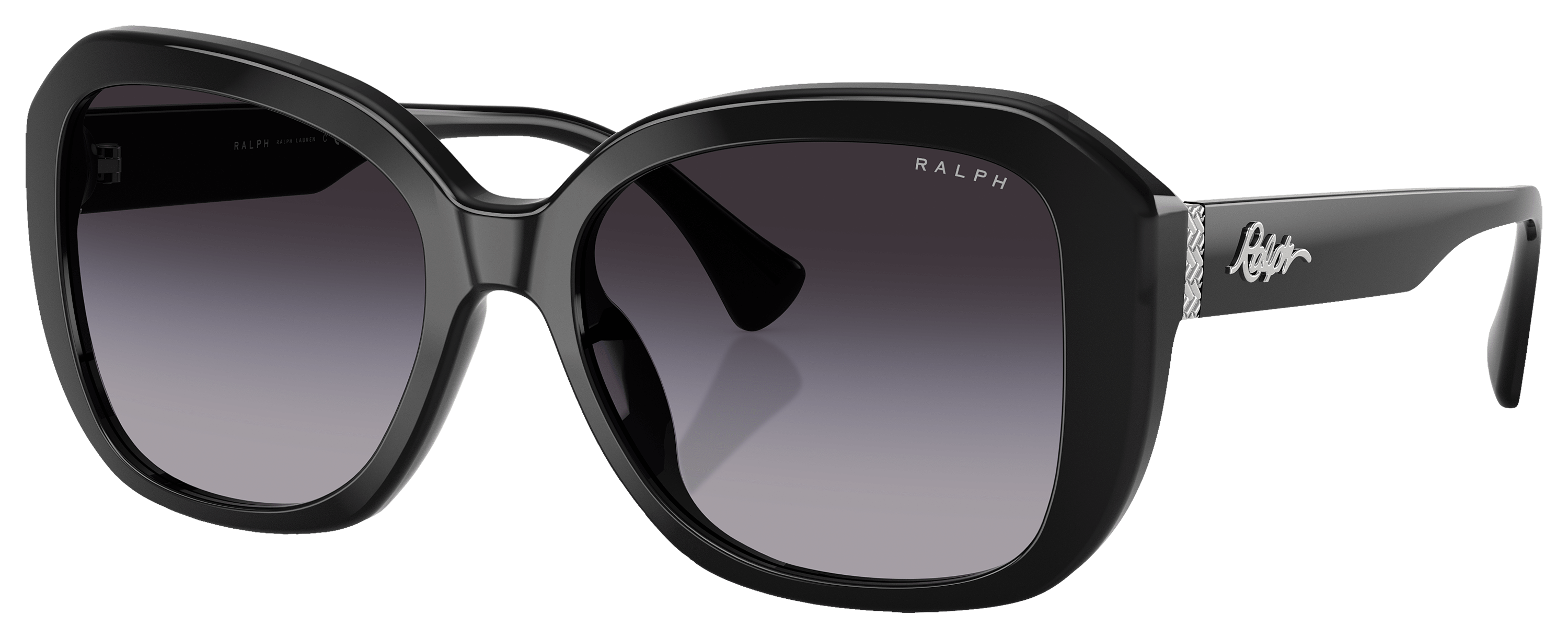 Image of Ralph RA5321U Sunglasses for Ladies - Shiny Black/Gray Gradient - Large