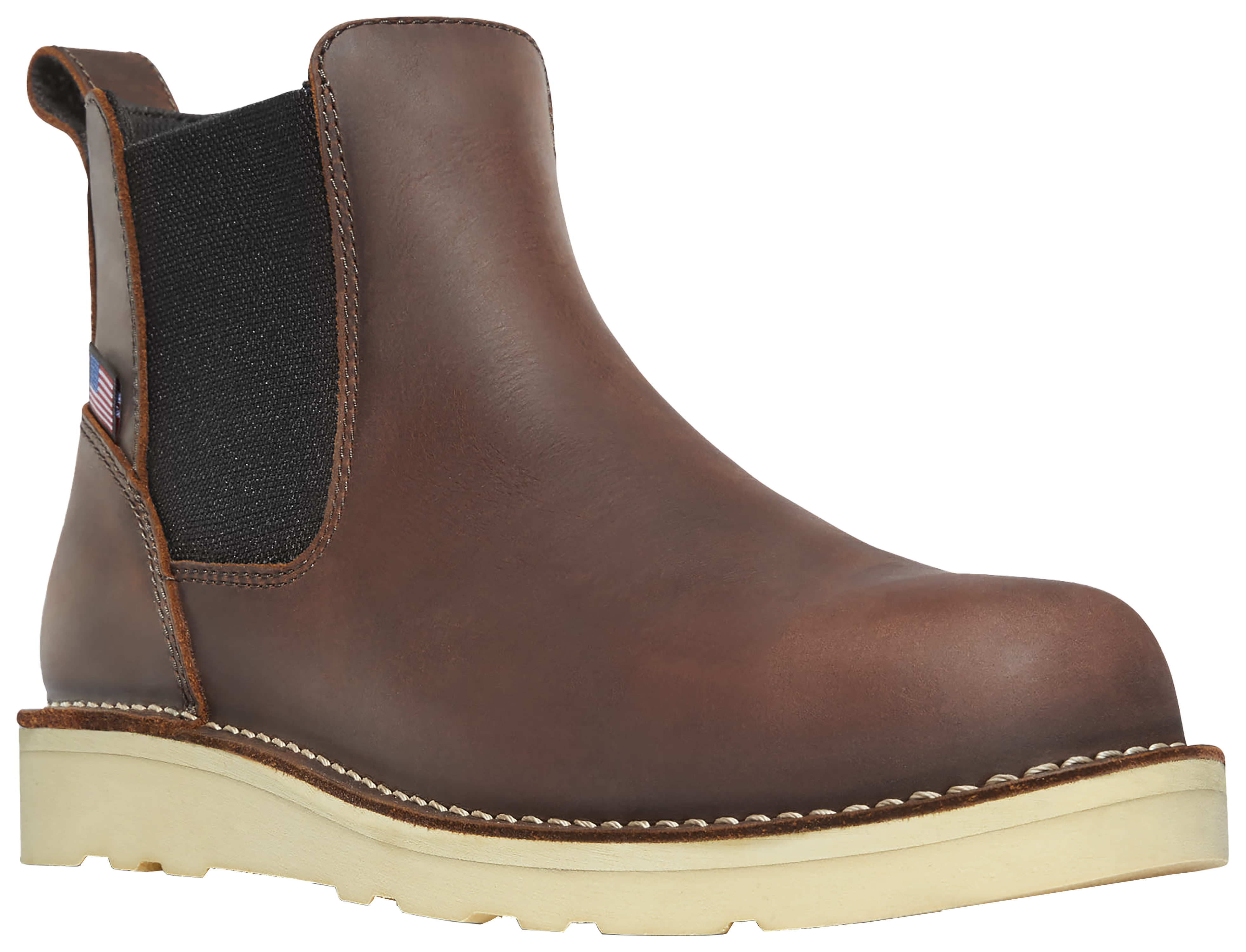 Image of Danner Bull Run ST Chelsea Wedge Work Boots for Men - Brown - 9.5M