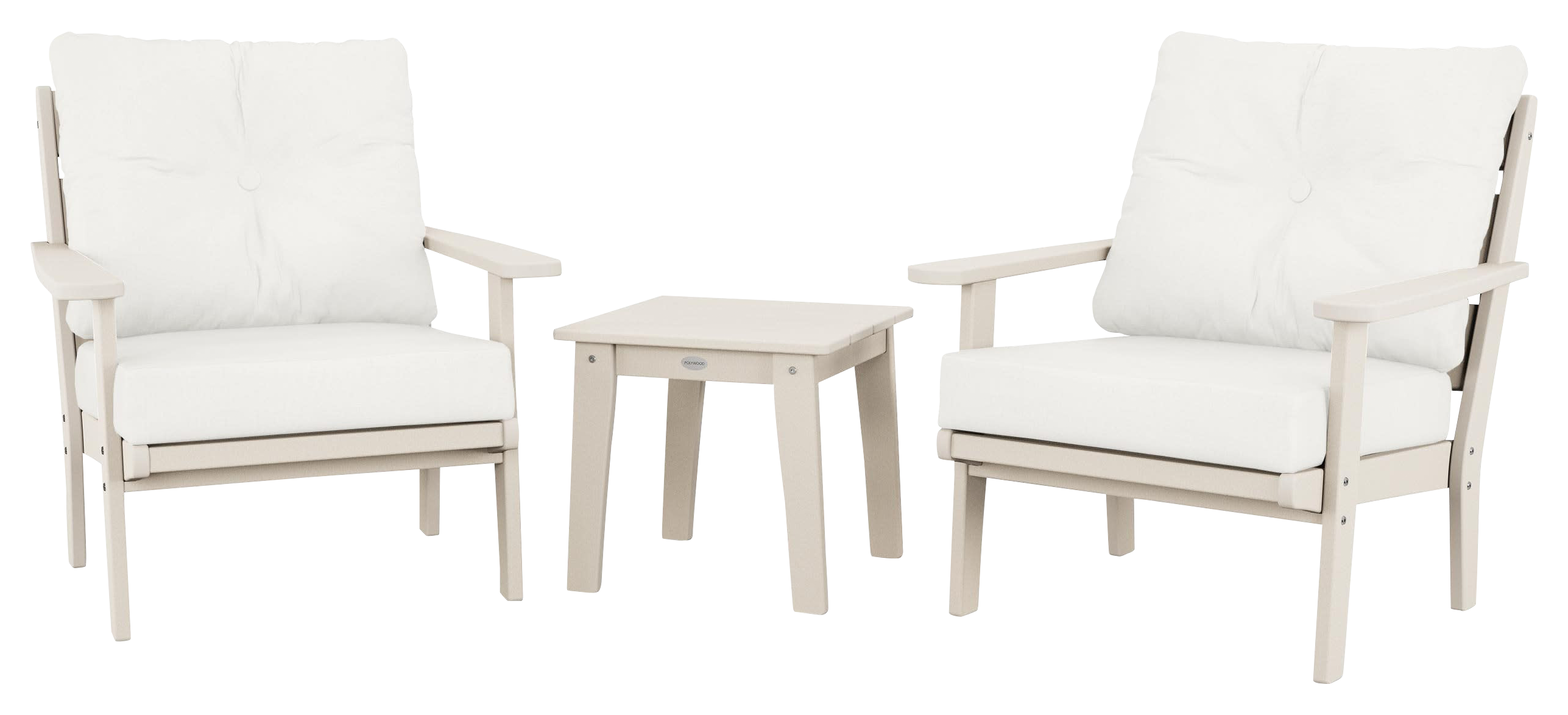 Image of POLYWOOD Lakeside 3-Piece Deep-Seating Chair Set - Sand/Natural