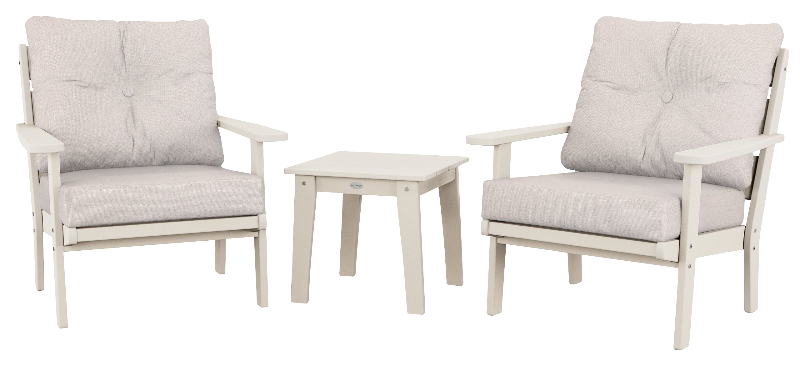 Image of POLYWOOD Lakeside 3-Piece Deep-Seating Chair Set - Sand/Dune