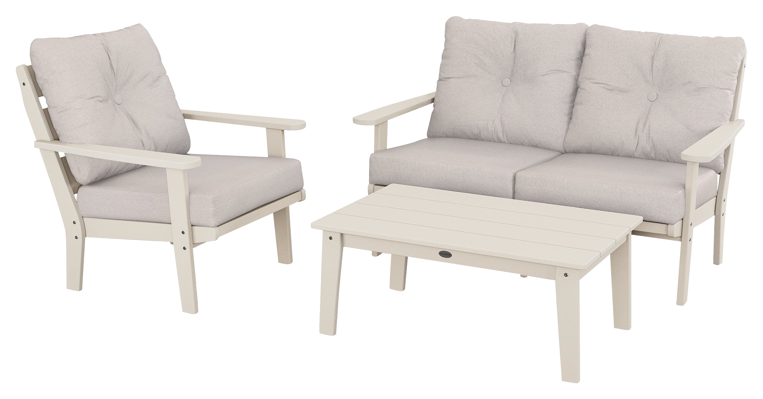 Image of POLYWOOD Lakeside 3-Piece Deep-Seating Set - Sand/Dune