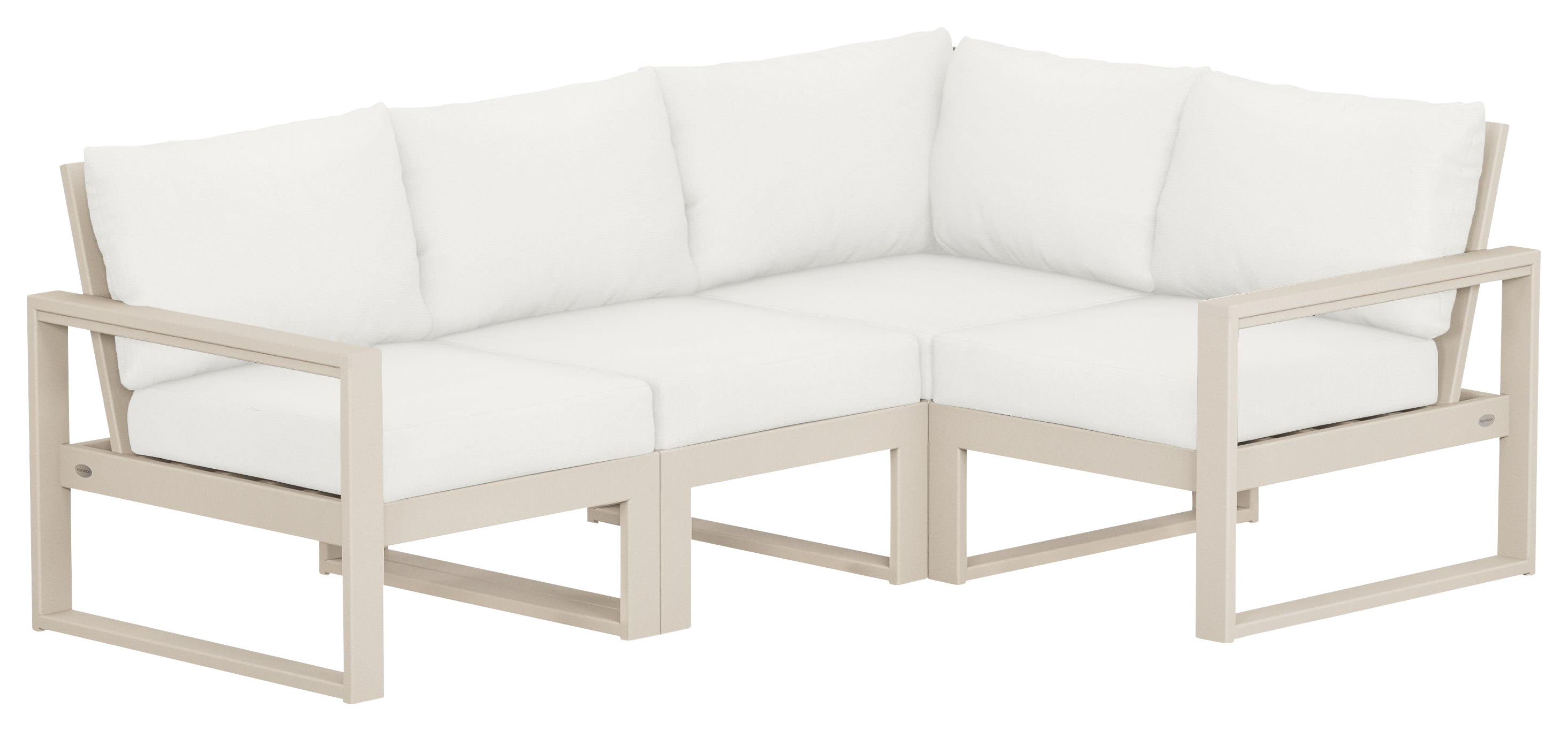 Image of POLYWOOD EDGE 4-Piece Modular Deep-Seating Set - Slate/Natural