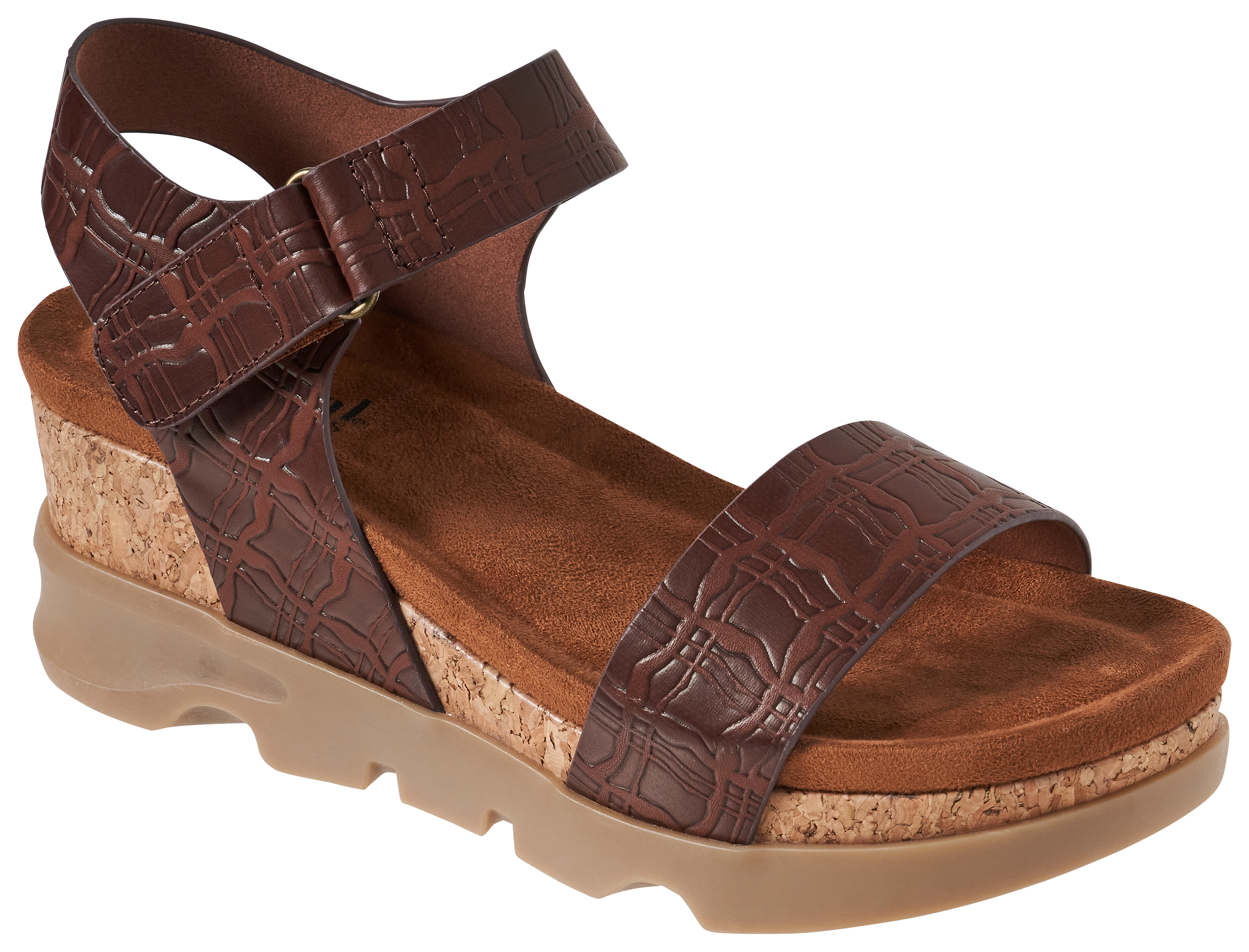 Image of Natural Reflections Hit Wedge Sandals - Brown