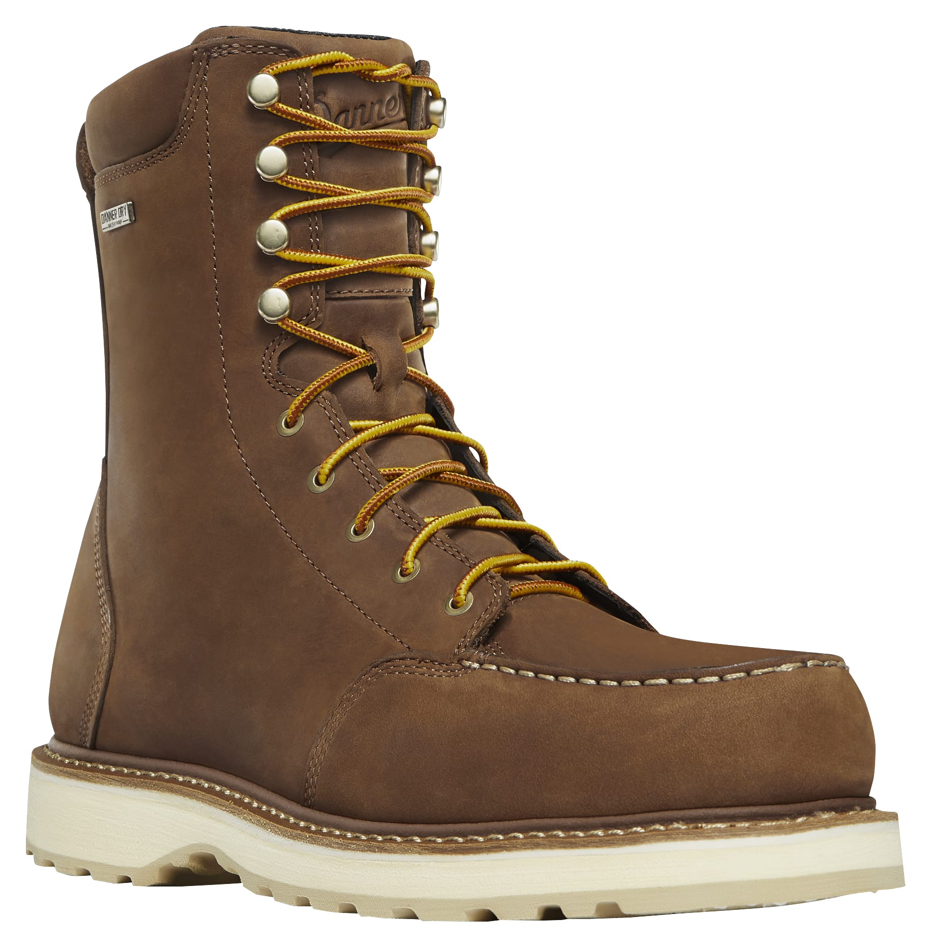 Image of Danner Cedar River 8'' Waterproof Moc Toe Work Boots for Men - Brown - 7W