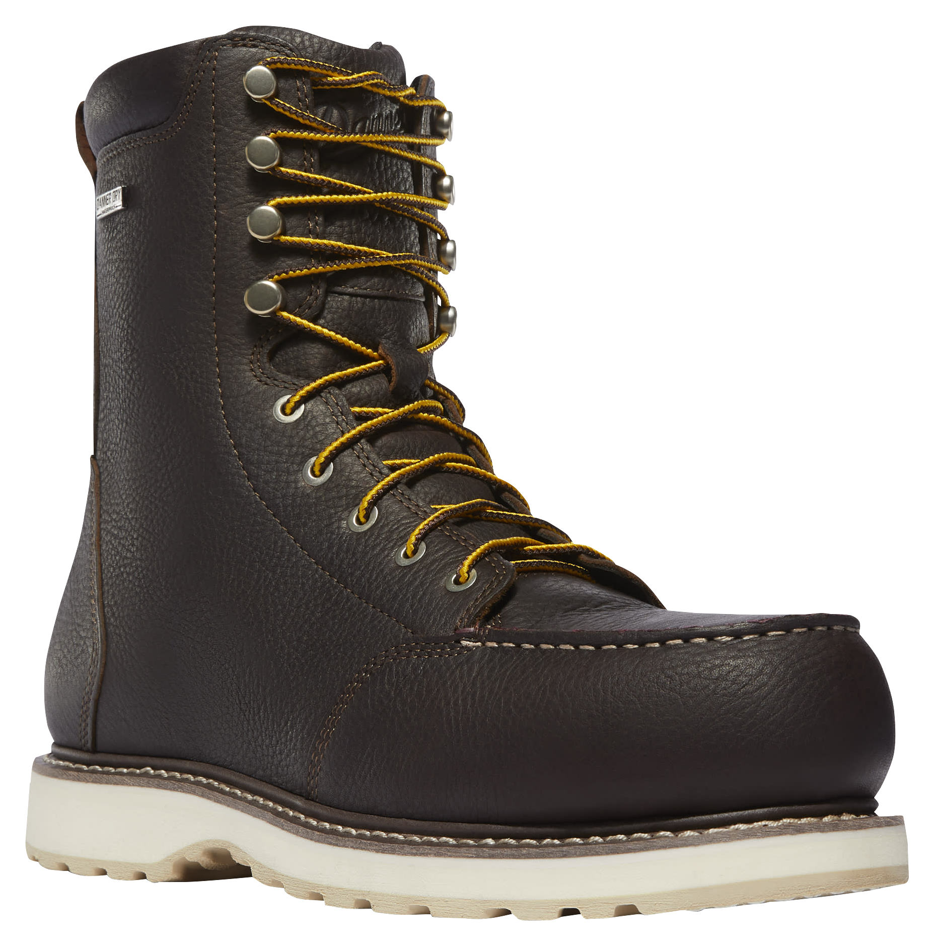 Image of Danner Cedar River 8'' Waterproof Moc Toe Work Boots for Men - Dark Brown - 8.5M