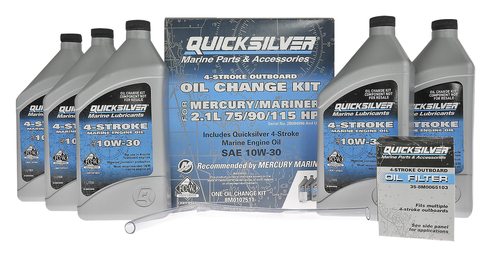 Quicksilver Oil Change Kit 10W-30 for Mercury 75-115hp Engines