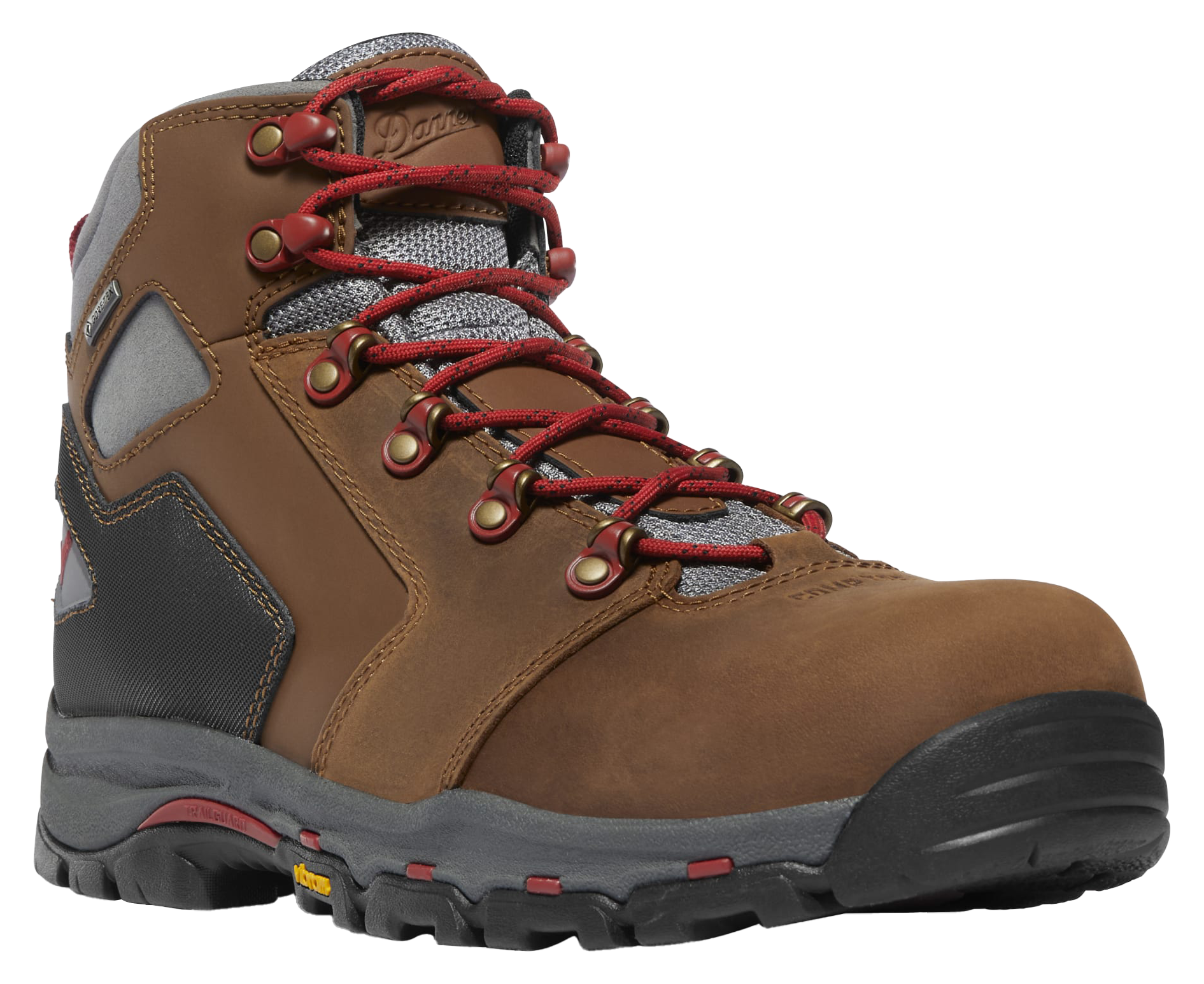 Image of Danner Vicious 4.5'' GORE-TEX EH Work Boots for Men - Brown/Red - 11M