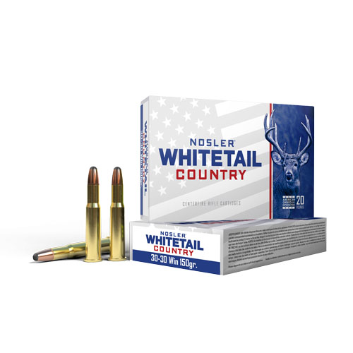 Image of Nosler Whitetail Country .30-30 Win. 150 Grain Solid Base Centerfire Rifle Ammo