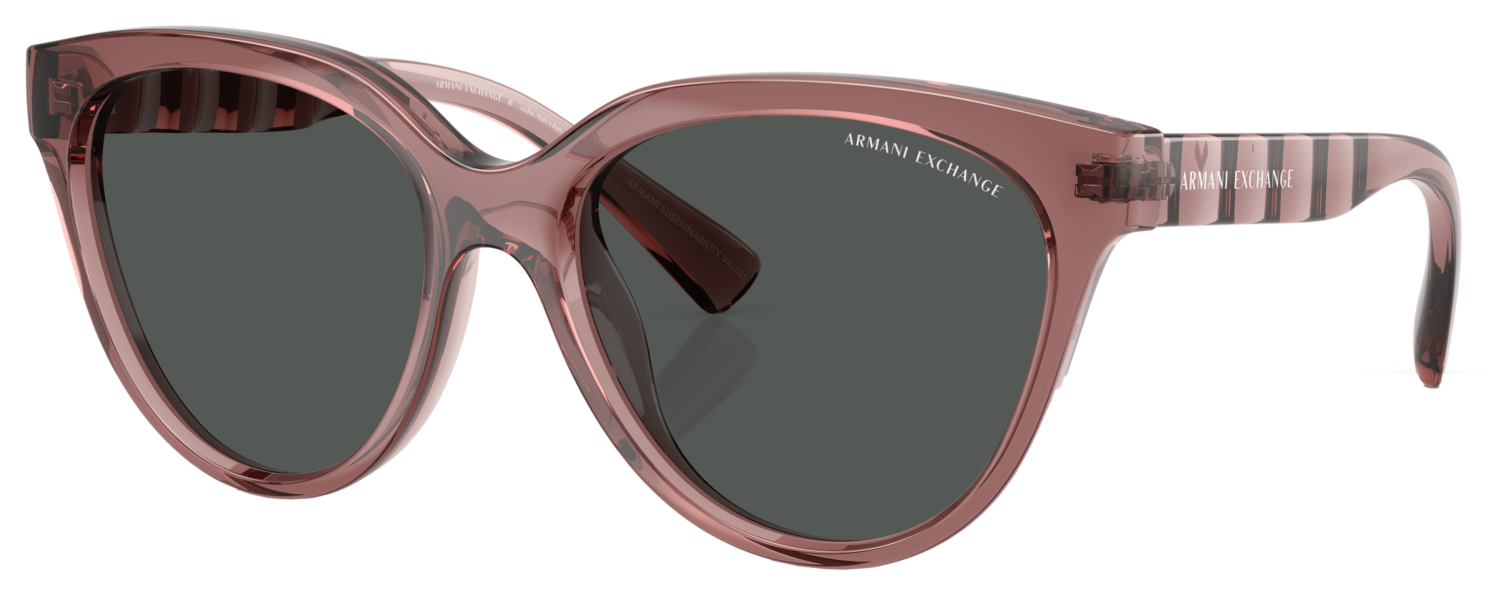 Image of Armani Exchange AX4148S Sunglasses for Ladies - Shiny Transparent Burgundy/Dark Gray - Medium