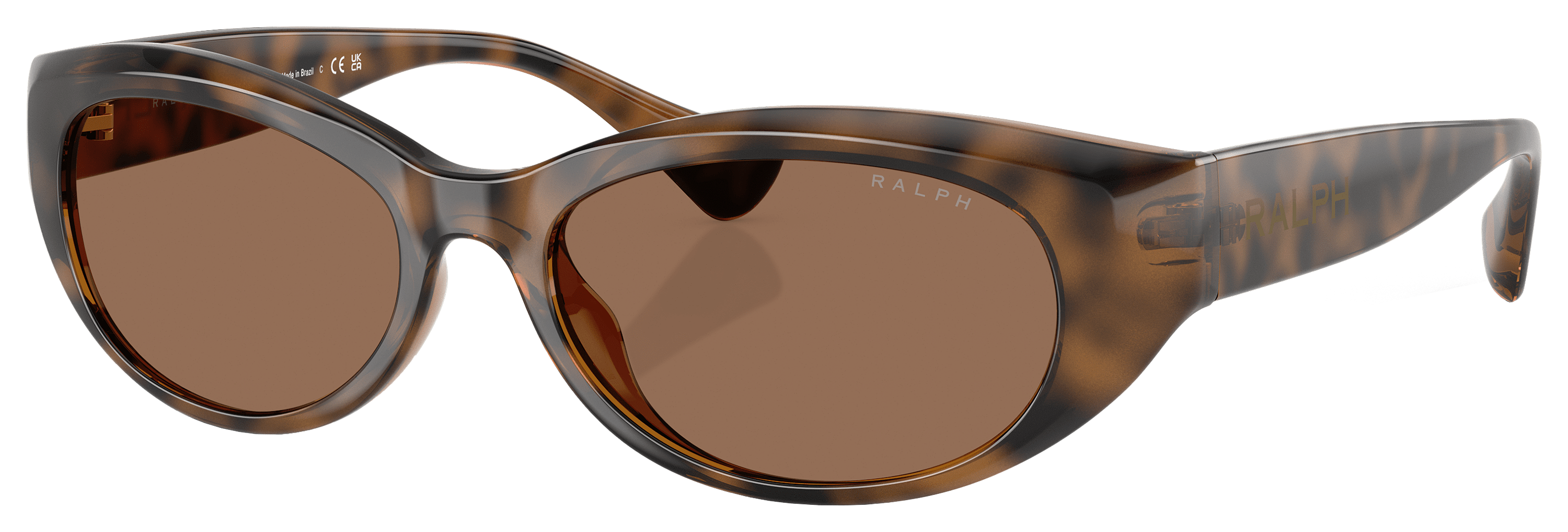 Image of Ralph RA5327U Sunglasses for Ladies - Shiny Dark Havana/Dark Brown - Large