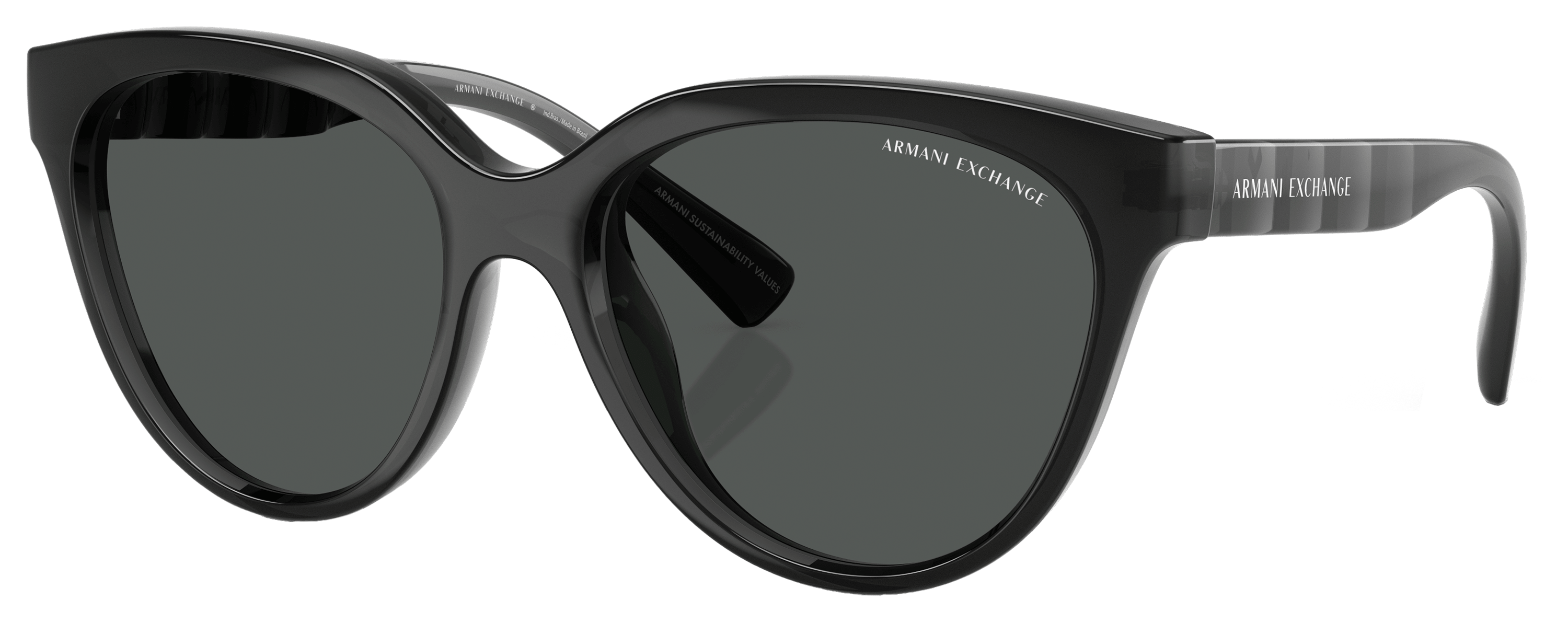 Image of Armani Exchange AX4148S Sunglasses for Ladies - Shiny Transparent Gray - Medium