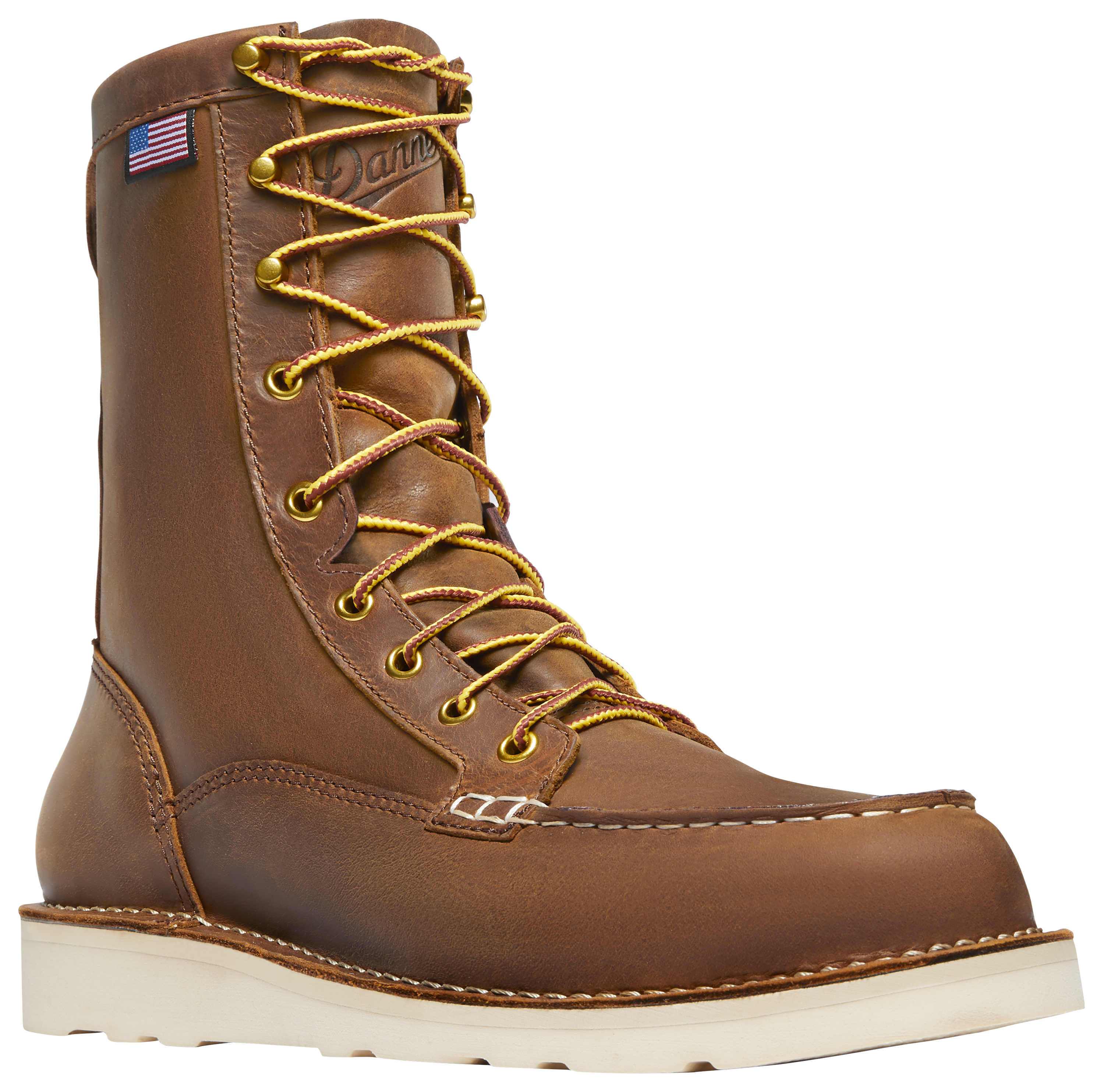Image of "Danner Bull Run ST Moc-Toe 8"" Boots for Men - Tobacco - 7W"