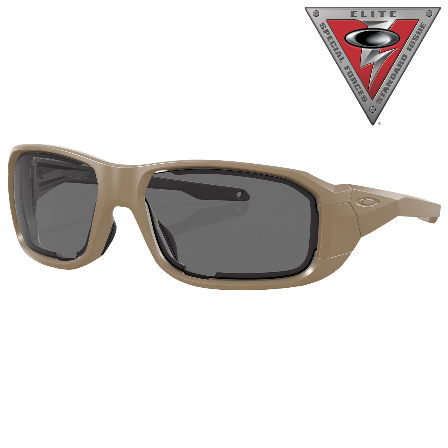 Image of Oakley SI HNBL S Array OO9281 Grey & Clear Lens Shooting Glasses - Terrain Tan/Clear, Gray - Small