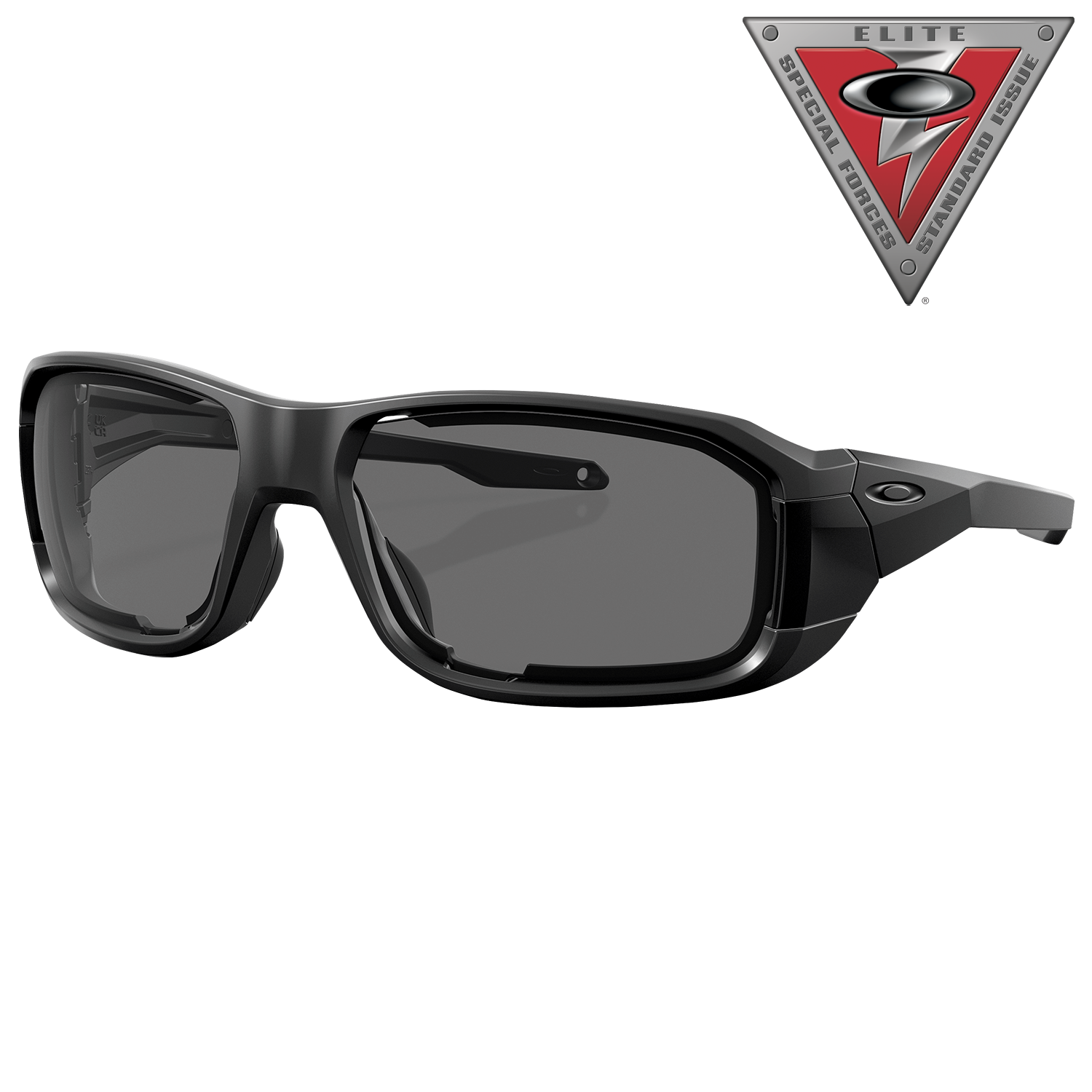 Image of Oakley SI HNBL S Array OO9281 Grey & Clear Lens Shooting Glasses - Matte Black/Clear, Gray - Small