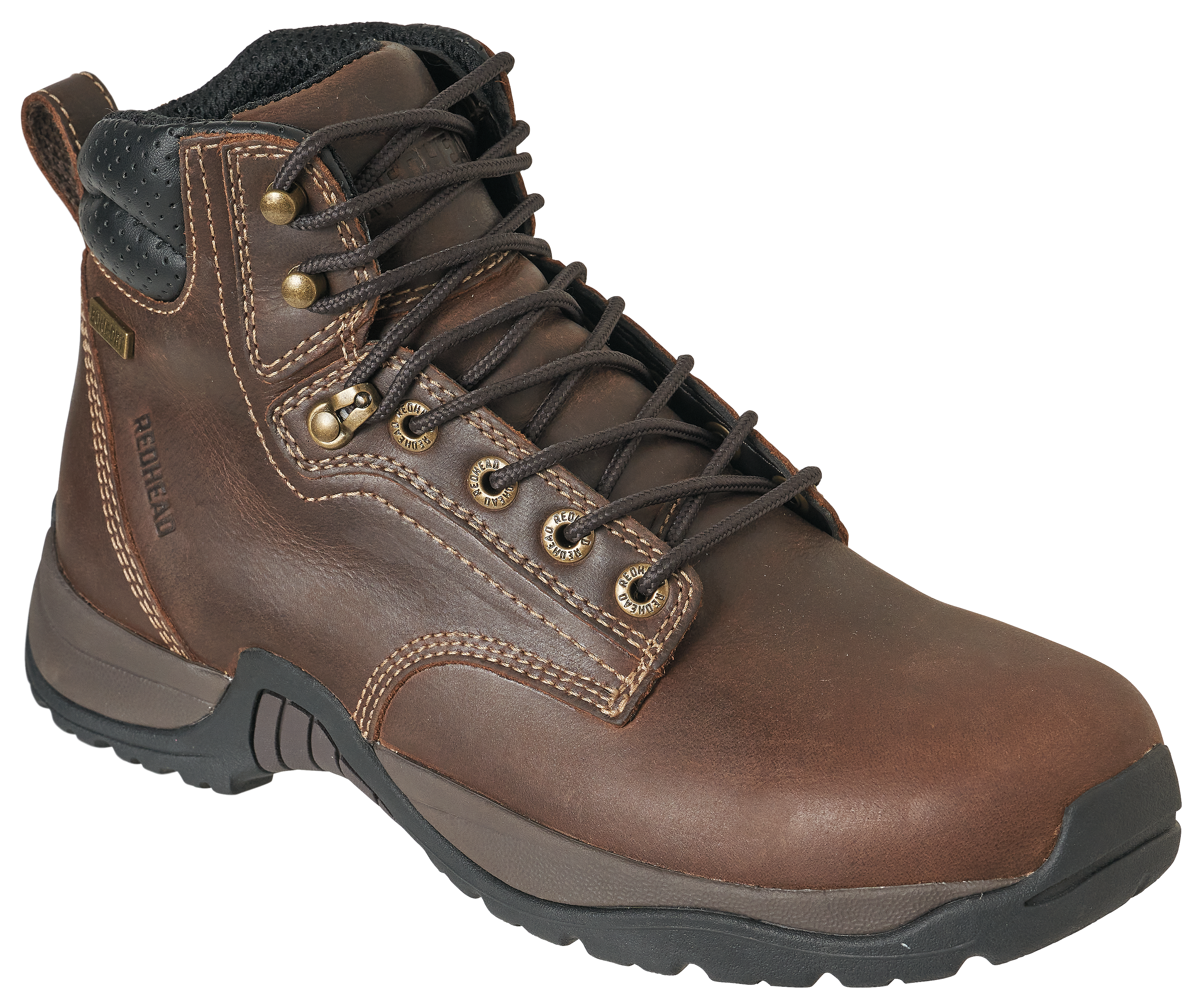 Image of RedHead Roughneck Ledger Waterproof Work Boots for Men - Dark Brown - 9M