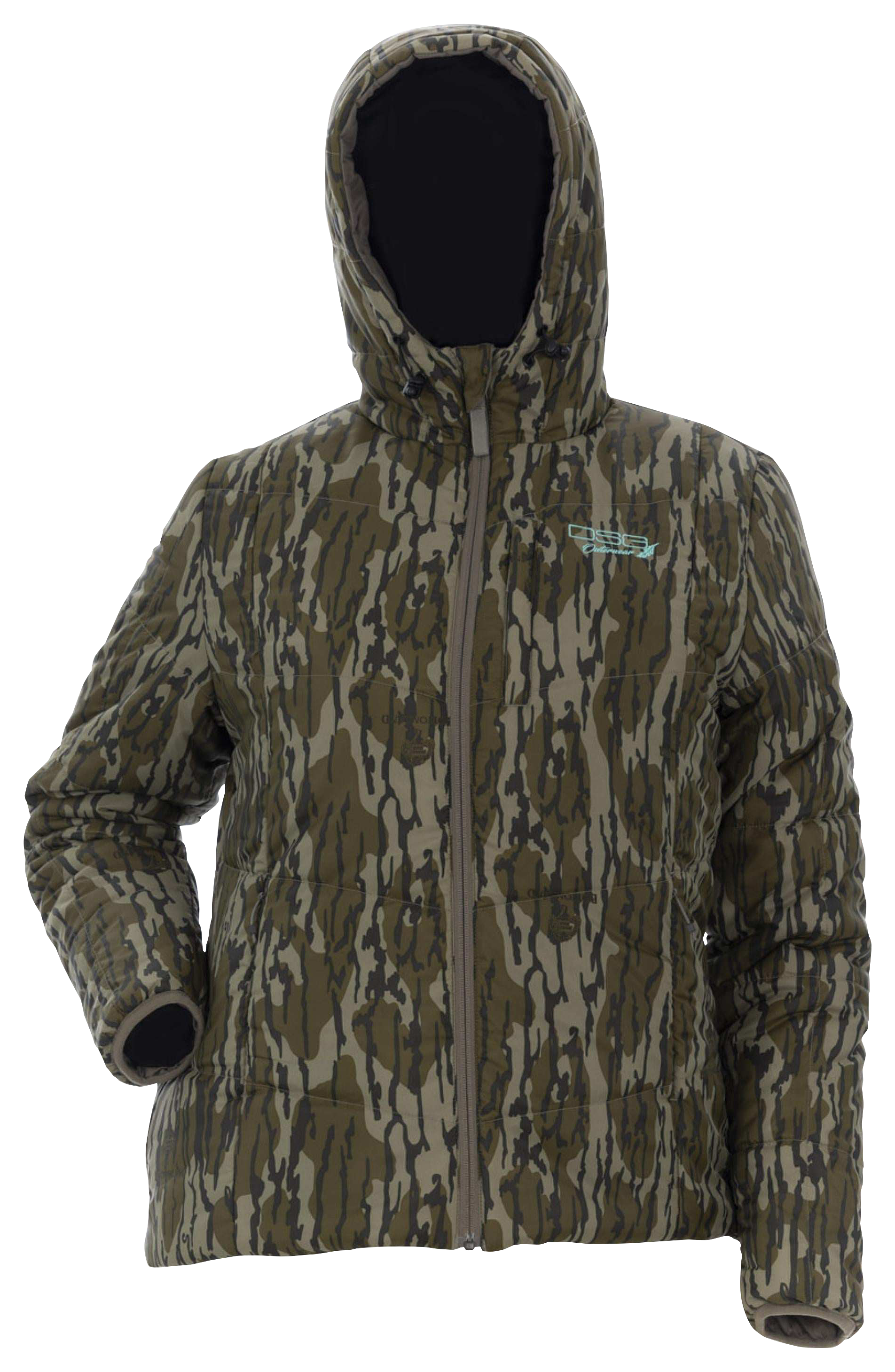Image of DSG Outerwear Reversible Puffer Jacket for Ladies - Mossy Oak Bottomland/Stone - S