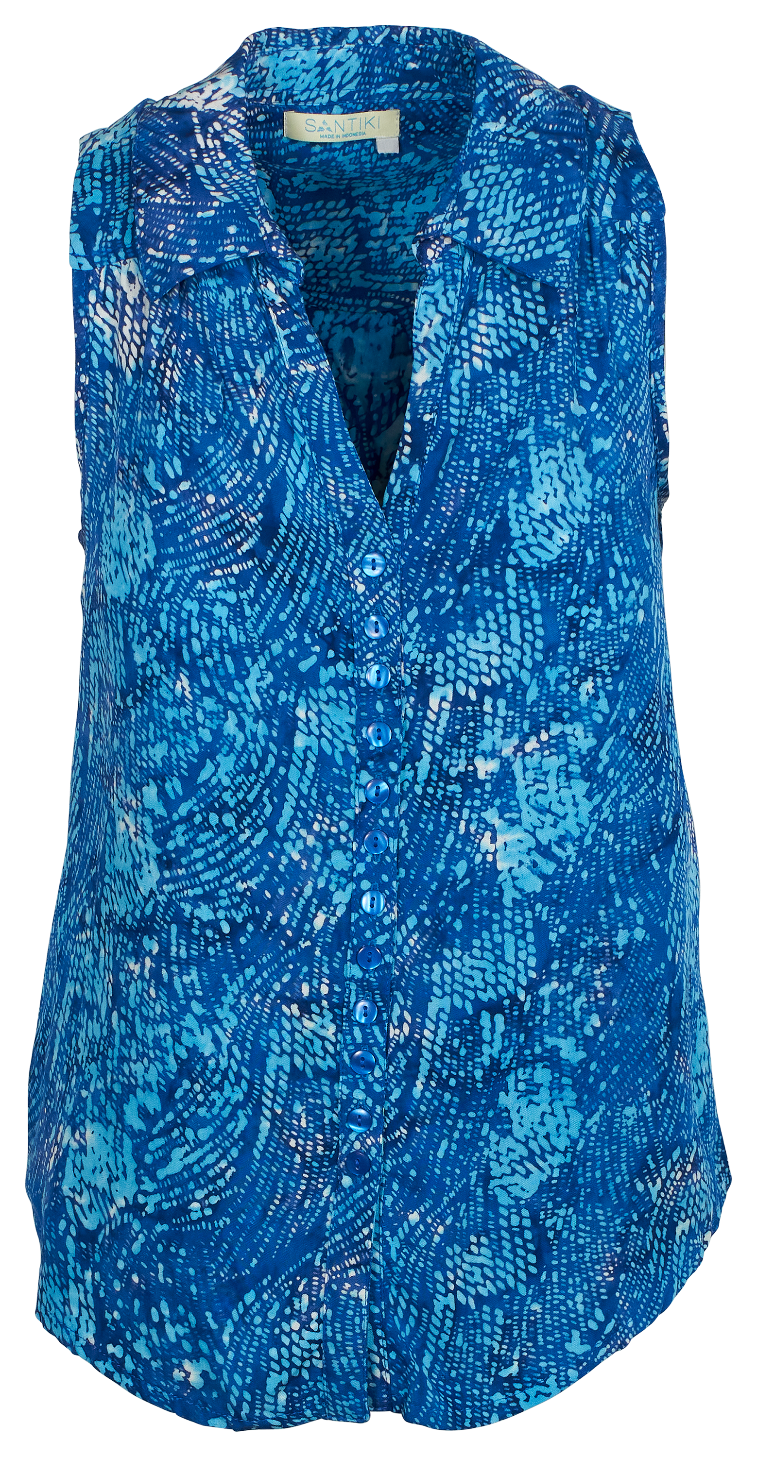 Image of Santiki Lindy Sleeveless Button-Front Top for Ladies - L