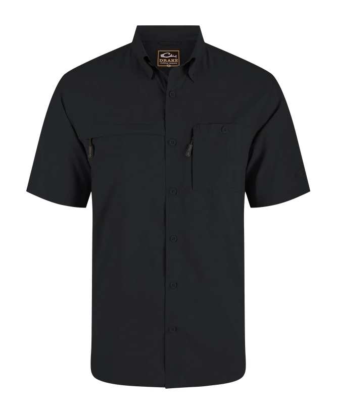 Image of Drake Waterfowl 8-Shot Flyweight Short-Sleeve Button-Down Shirt - Cavier