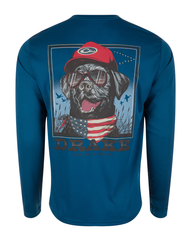 Image of Drake Icon Americana Long Sleeve Performance Crew