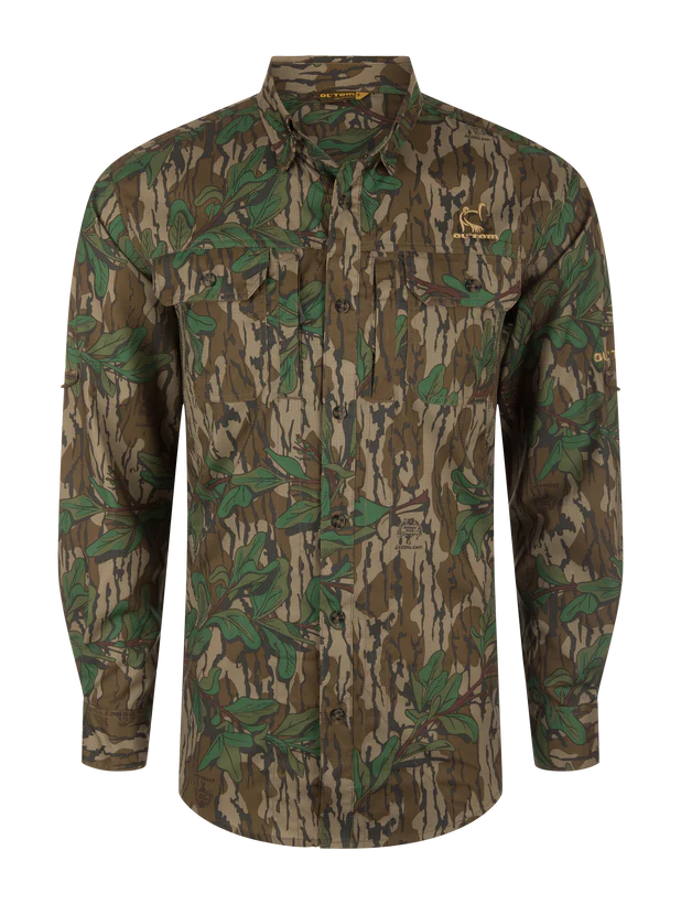 Drake Waterfowl Wingshooter Trey Long-Sleeve Shirt for Youth - Mossy Oak Greenleaf - XL